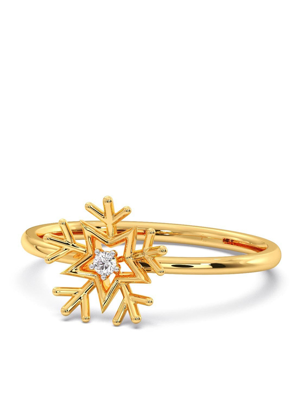 

CANDERE A KALYAN JEWELLERS COMPANY 14KT Gold Diamond Studded Ring-1.08 g