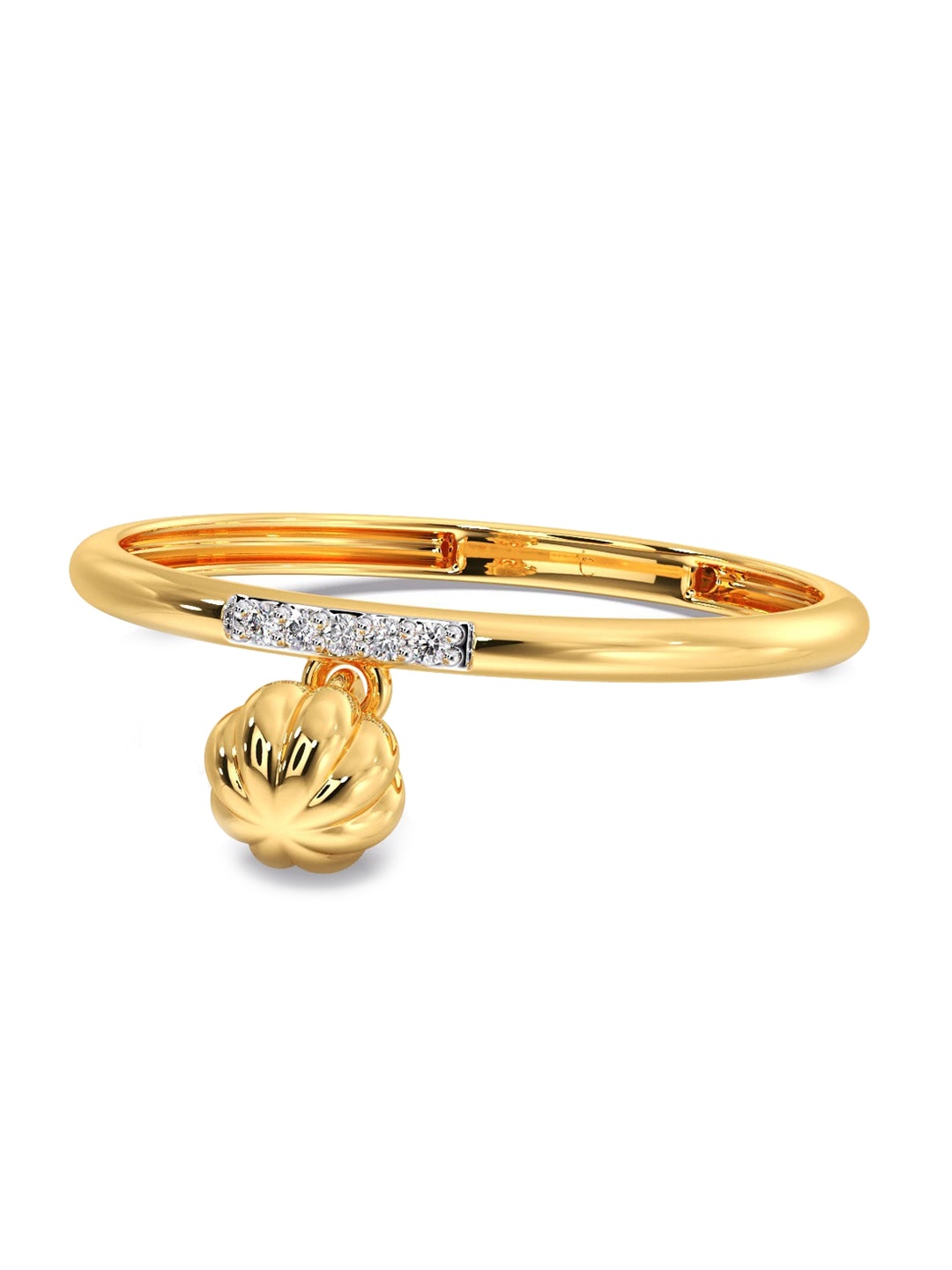 

CANDERE A KALYAN JEWELLERS COMPANY 18KT Gold Diamond Studded Ring-1.17gm