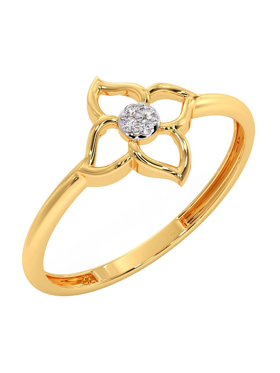 

CANDERE A KALYAN JEWELLERS COMPANY 18KT Gold Diamond Studded Ring-1.0gm