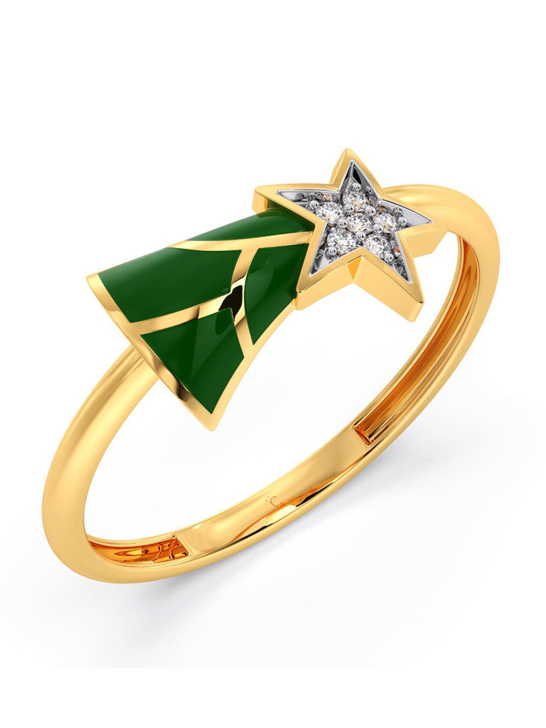 

CANDERE A KALYAN JEWELLERS COMPANY 18KT Gold Diamond Ring -0.96 g