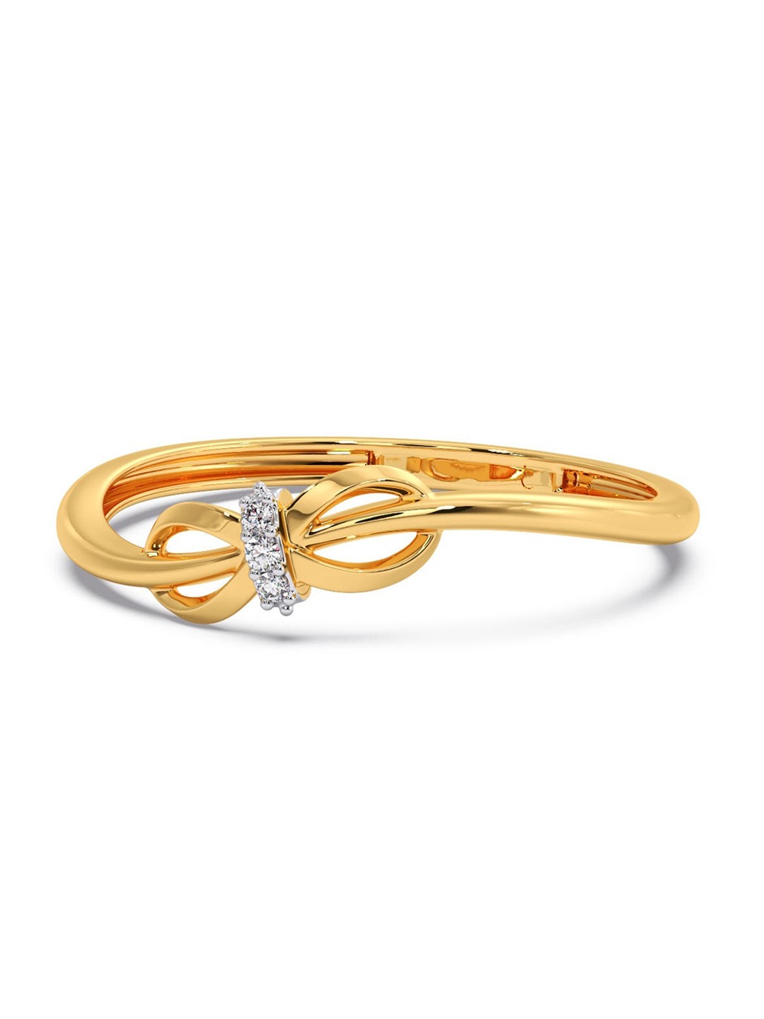 

CANDERE A KALYAN JEWELLERS COMPANY 14KT Gold Diamond Ring-0.82gm