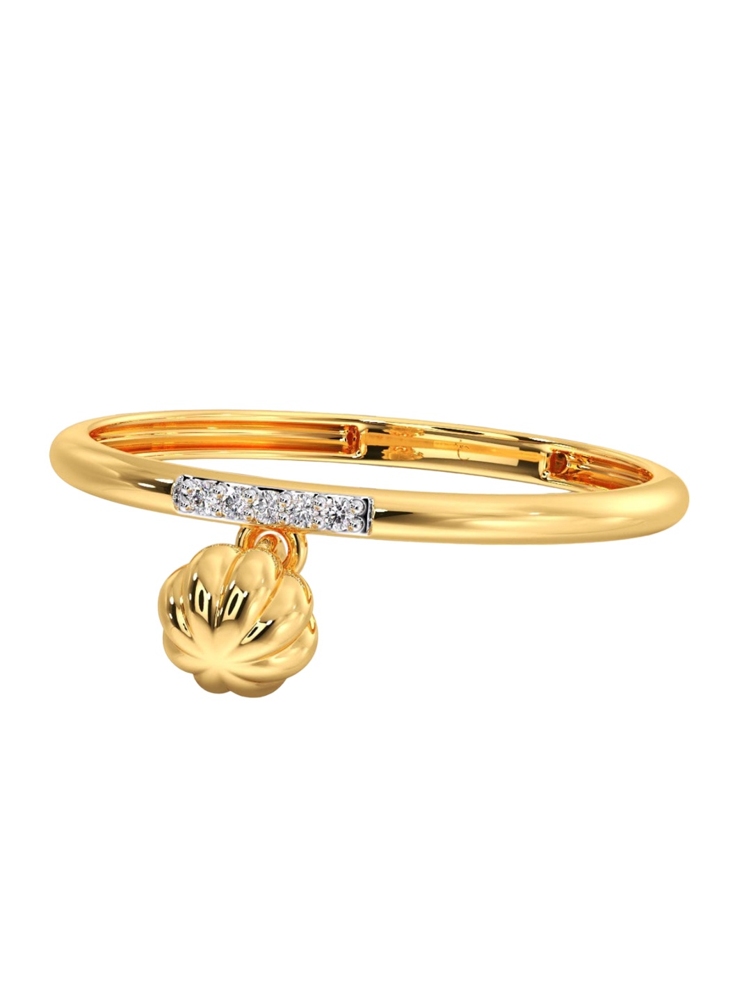 

CANDERE A KALYAN JEWELLERS COMPANY 18KT Gold Diamond Studded Ring-1.14 g