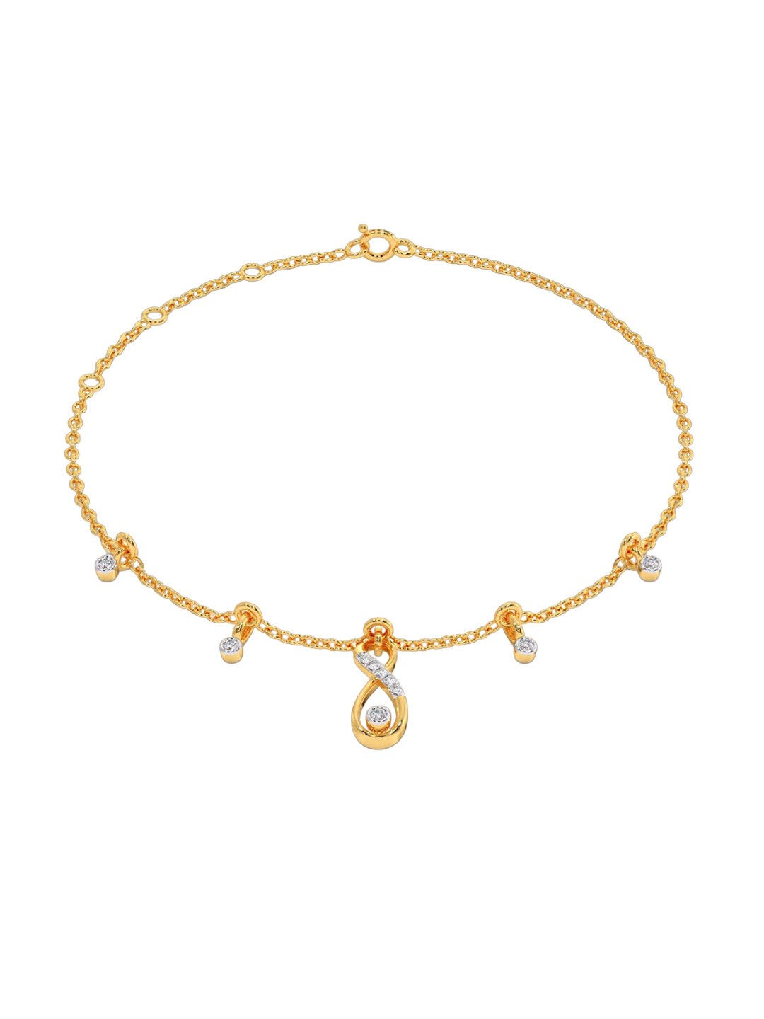 

CANDERE A KALYAN JEWELLERS COMPANY 14KT Gold Diamond Bracelet-1.53 gm