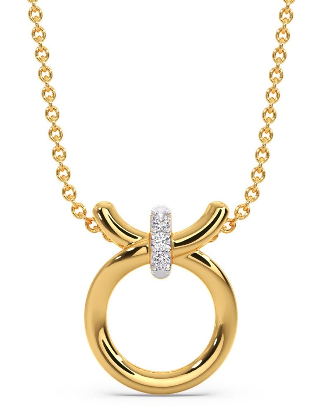 

CANDERE A KALYAN JEWELLERS COMPANY 14KT Gold Diamond Studded Pendant-0.6gm