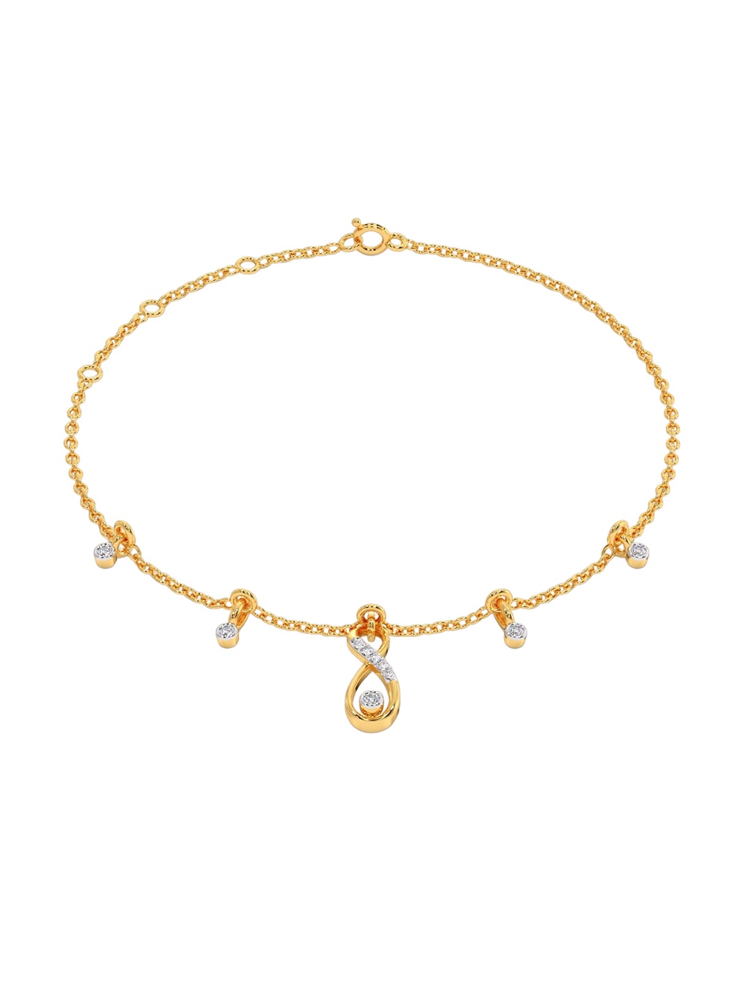 

CANDERE A KALYAN JEWELLERS COMPANY 18KT Gold Diamond Bracelet-2.21gm