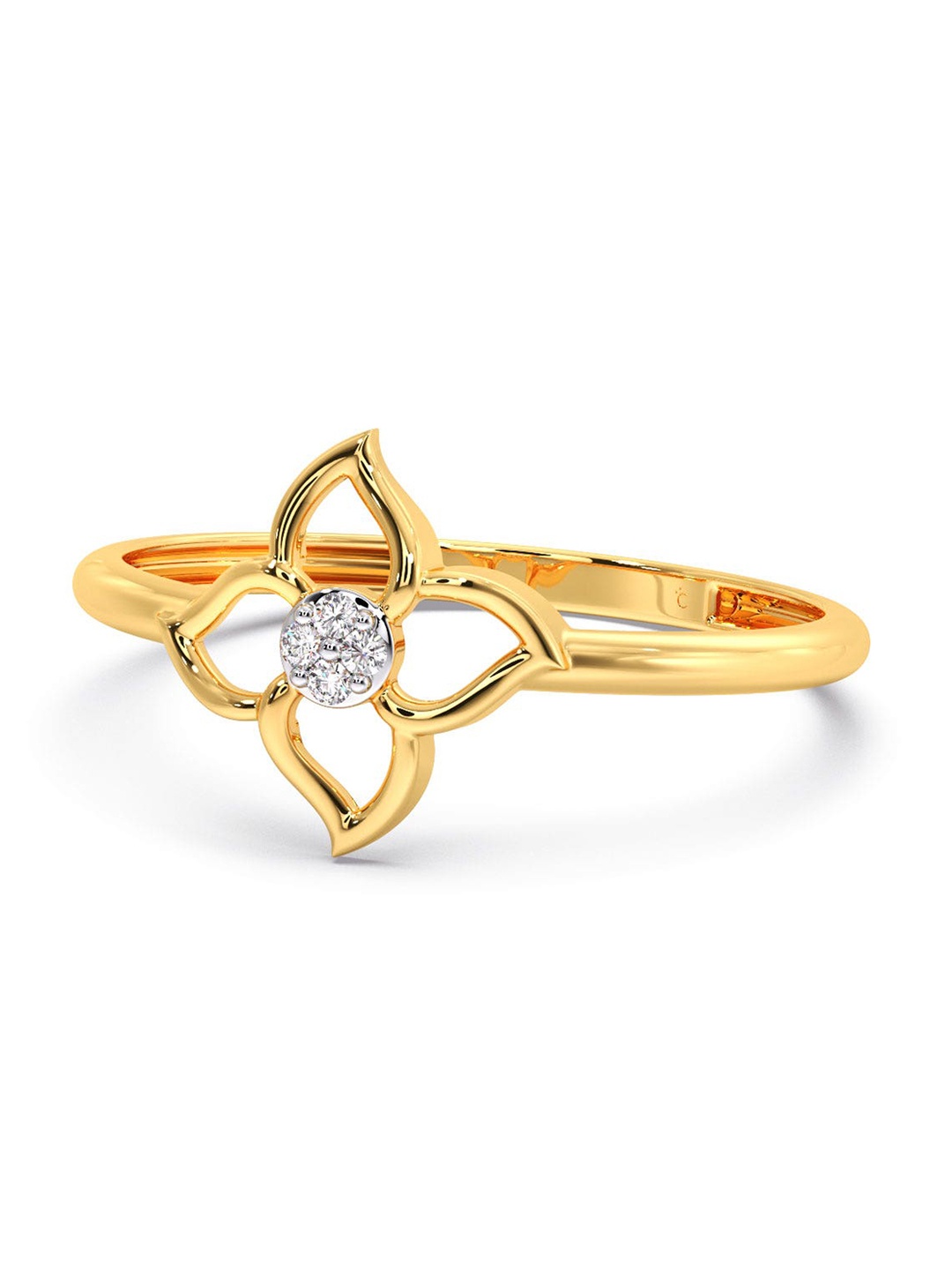 

CANDERE A KALYAN JEWELLERS COMPANY 14KT Gold Diamond Studded Ring-0.71gm