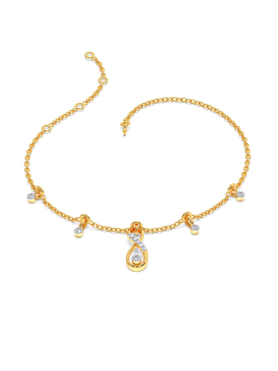 

CANDERE A KALYAN JEWELLERS COMPANY 14KT Gold Diamond Bracelet-1.88gm