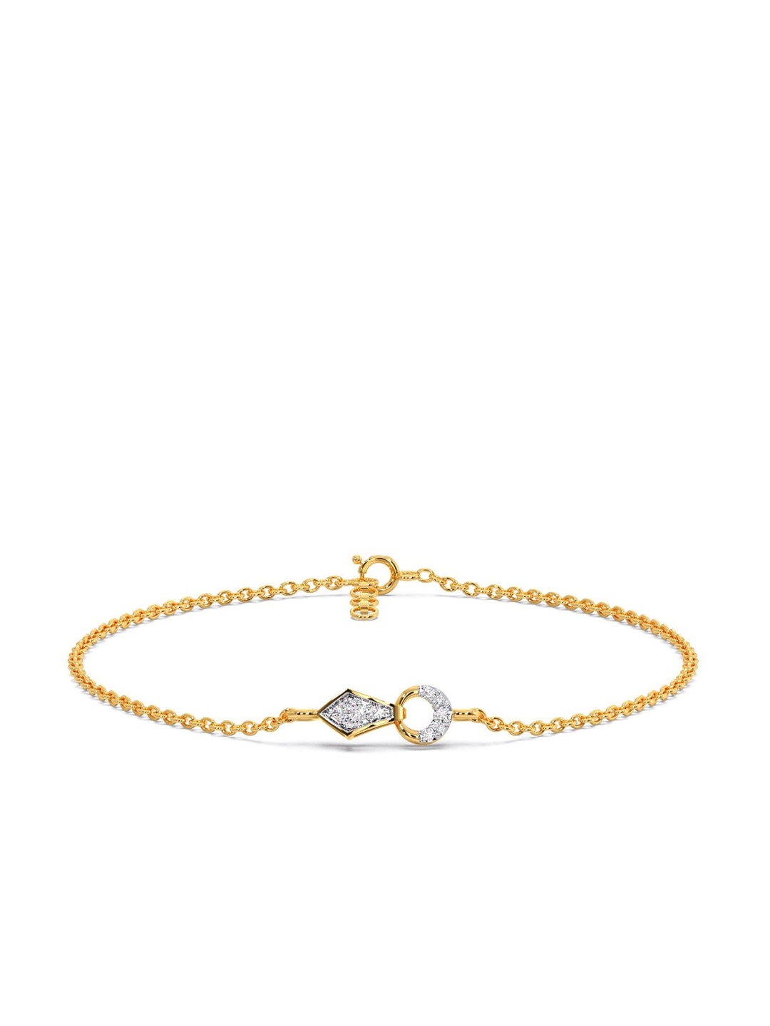 

CANDERE A KALYAN JEWELLERS COMPANY 14KT Gold Diamond Studded Bracelet-1.37 g