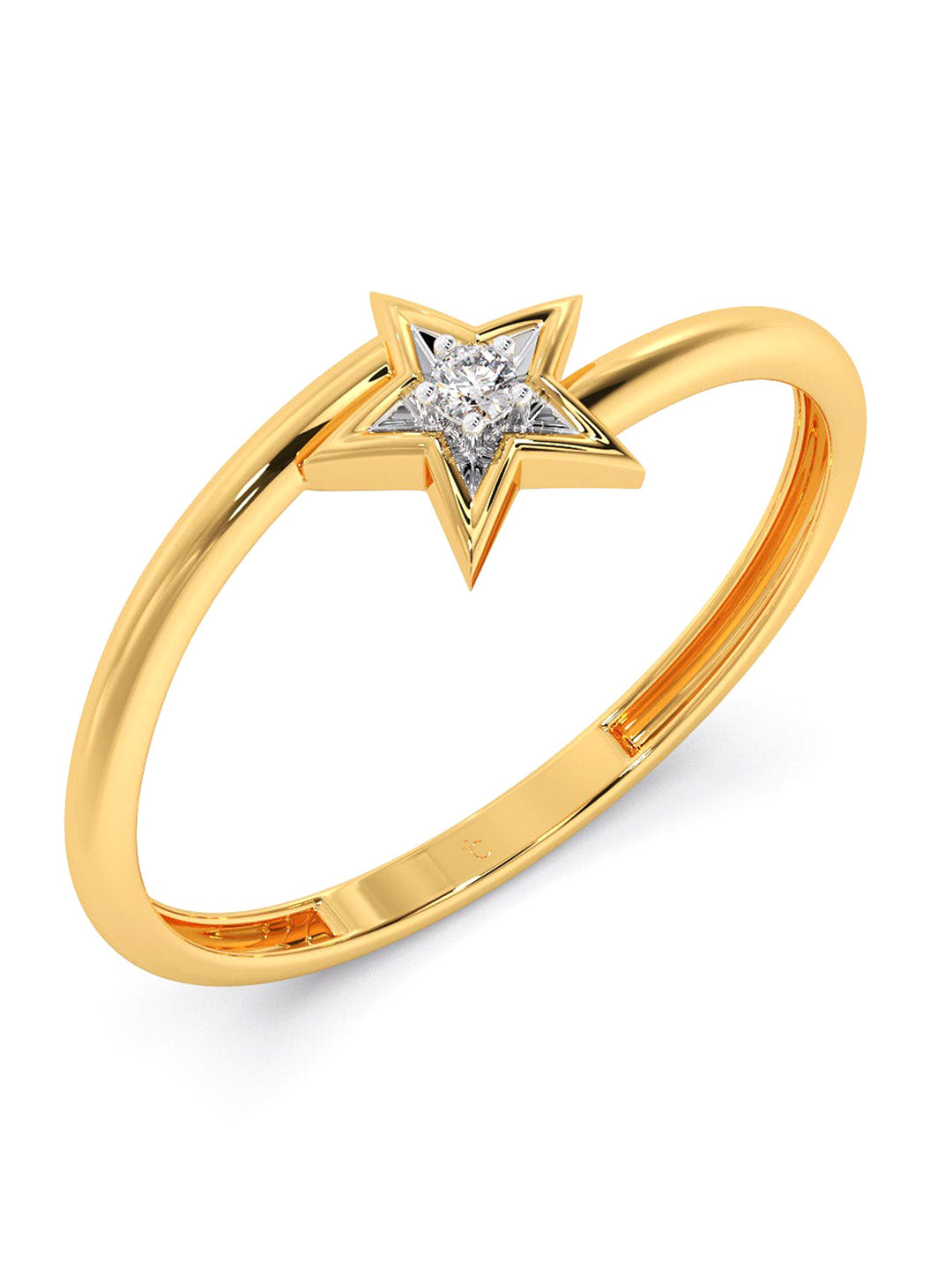 

CANDERE A KALYAN JEWELLERS COMPANY 14KT Gold Diamond Ring-0.74gm