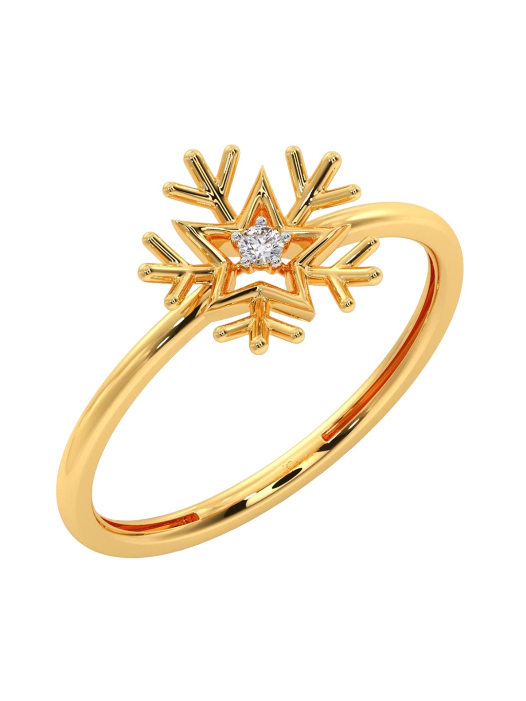 

CANDERE A KALYAN JEWELLERS COMPANY 18KT Gold Diamond Studded Ring-1.42 g