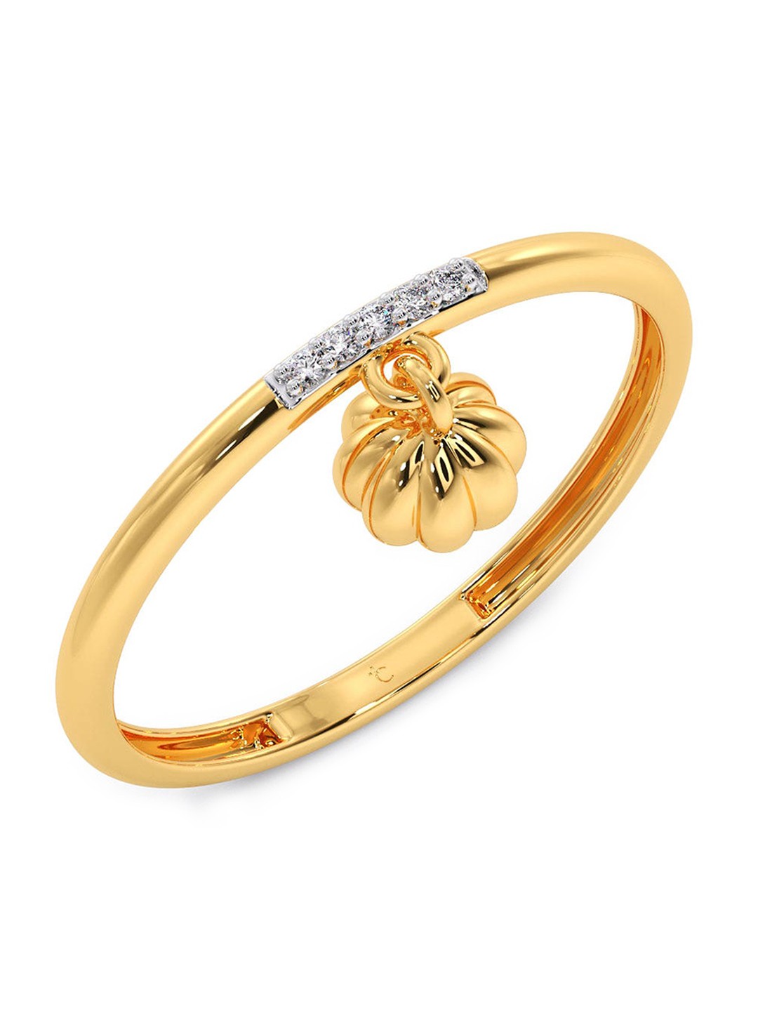 

CANDERE A KALYAN JEWELLERS COMPANY 14KT Gold Diamond Studded Ring-0.97gm