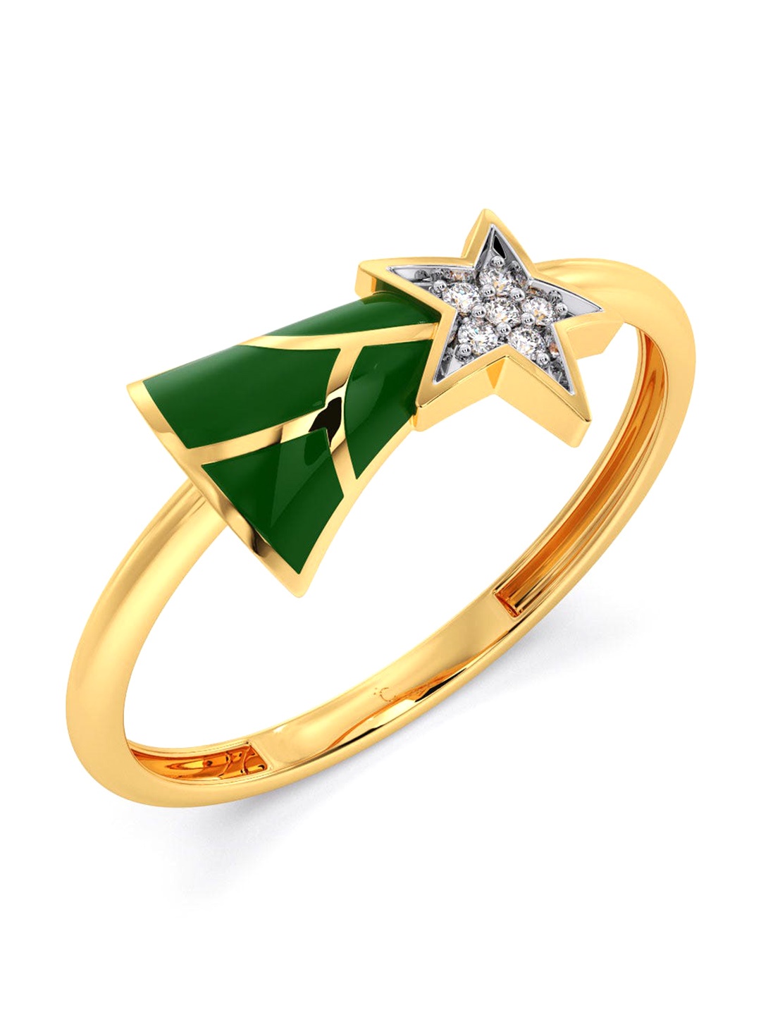 

CANDERE A KALYAN JEWELLERS COMPANY 14KT Gold Diamond Ring -0.92gm