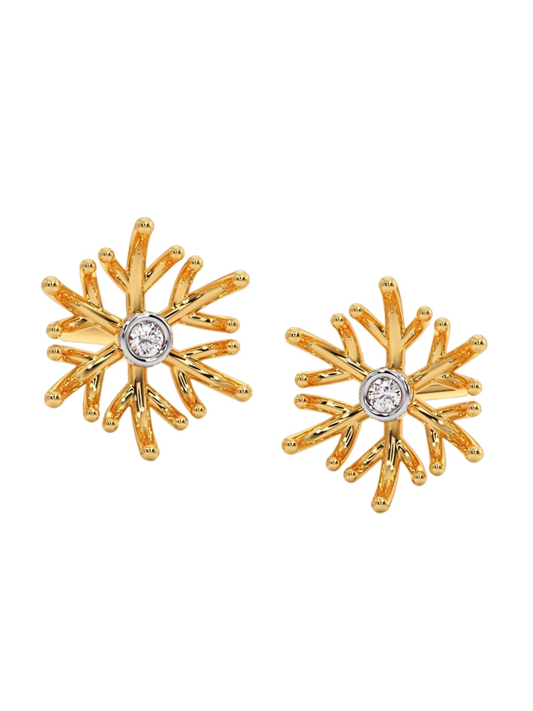 

CANDERE A KALYAN JEWELLERS COMPANY 14KT Gold Diamond Stud Earrings-0.47gm