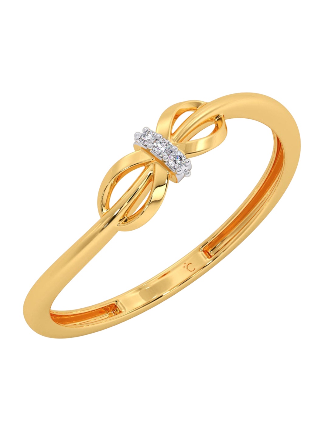 

CANDERE A KALYAN JEWELLERS COMPANY 18KT Gold Diamond Studded Ring-0.95gm