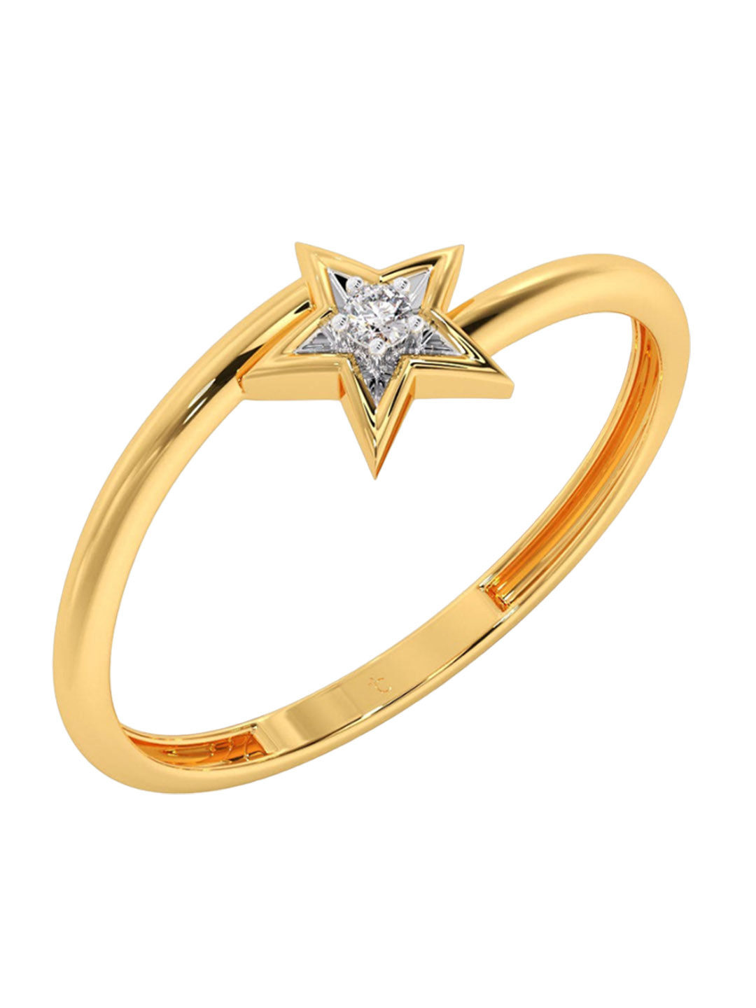 

CANDERE A KALYAN JEWELLERS COMPANY 14KT Gold Diamond Studded Ring-0.82gm