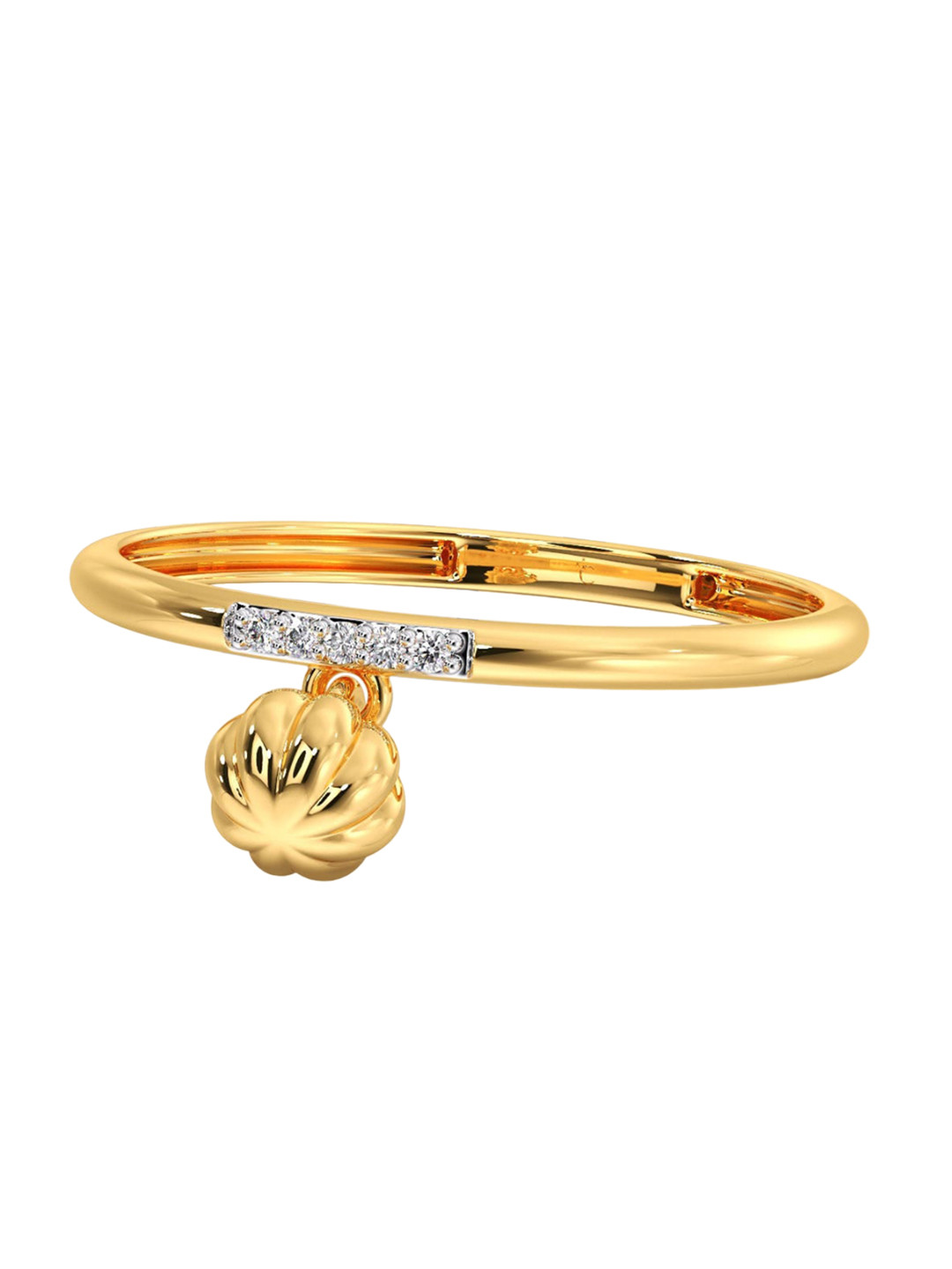 

CANDERE A KALYAN JEWELLERS COMPANY 14KT Gold Diamond Ring-0.89gm