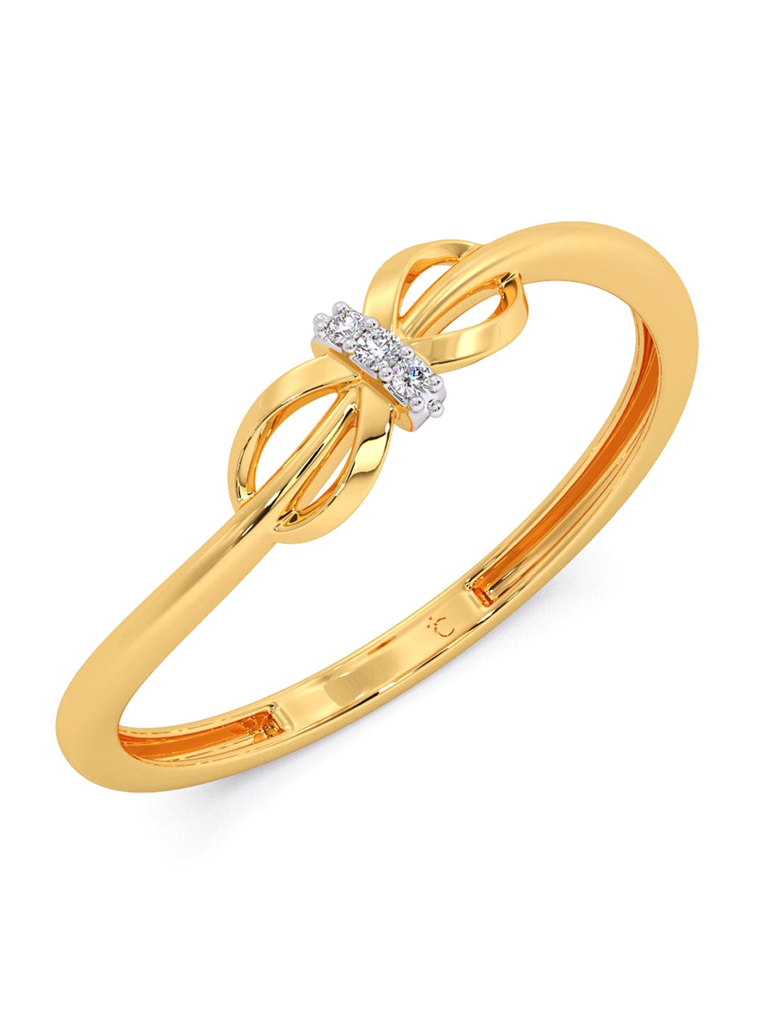

CANDERE A KALYAN JEWELLERS COMPANY 14KT Gold Diamond Ring-0.75gm