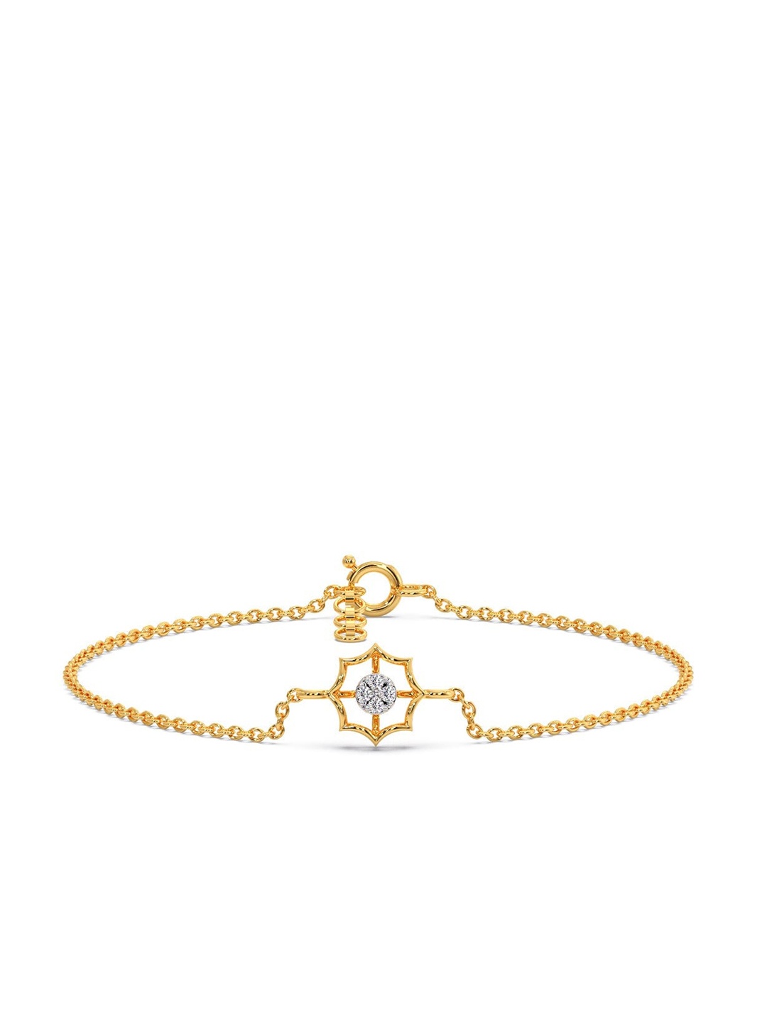 

CANDERE A KALYAN JEWELLERS COMPANY 14KT Gold Diamond Studded Bracelet-1.42gm