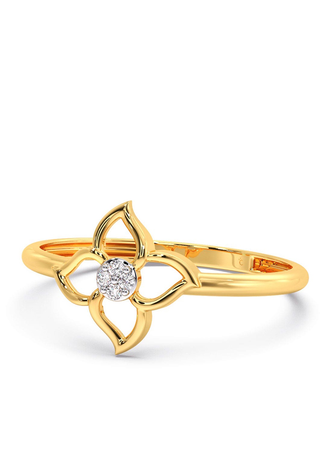 

CANDERE A KALYAN JEWELLERS COMPANY 18KT Gold Diamond Studded Ring-0.77 g