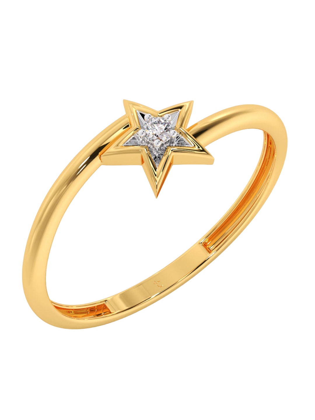 

CANDERE A KALYAN JEWELLERS COMPANY 14KT Gold Diamond Studded Ring-0.71gm