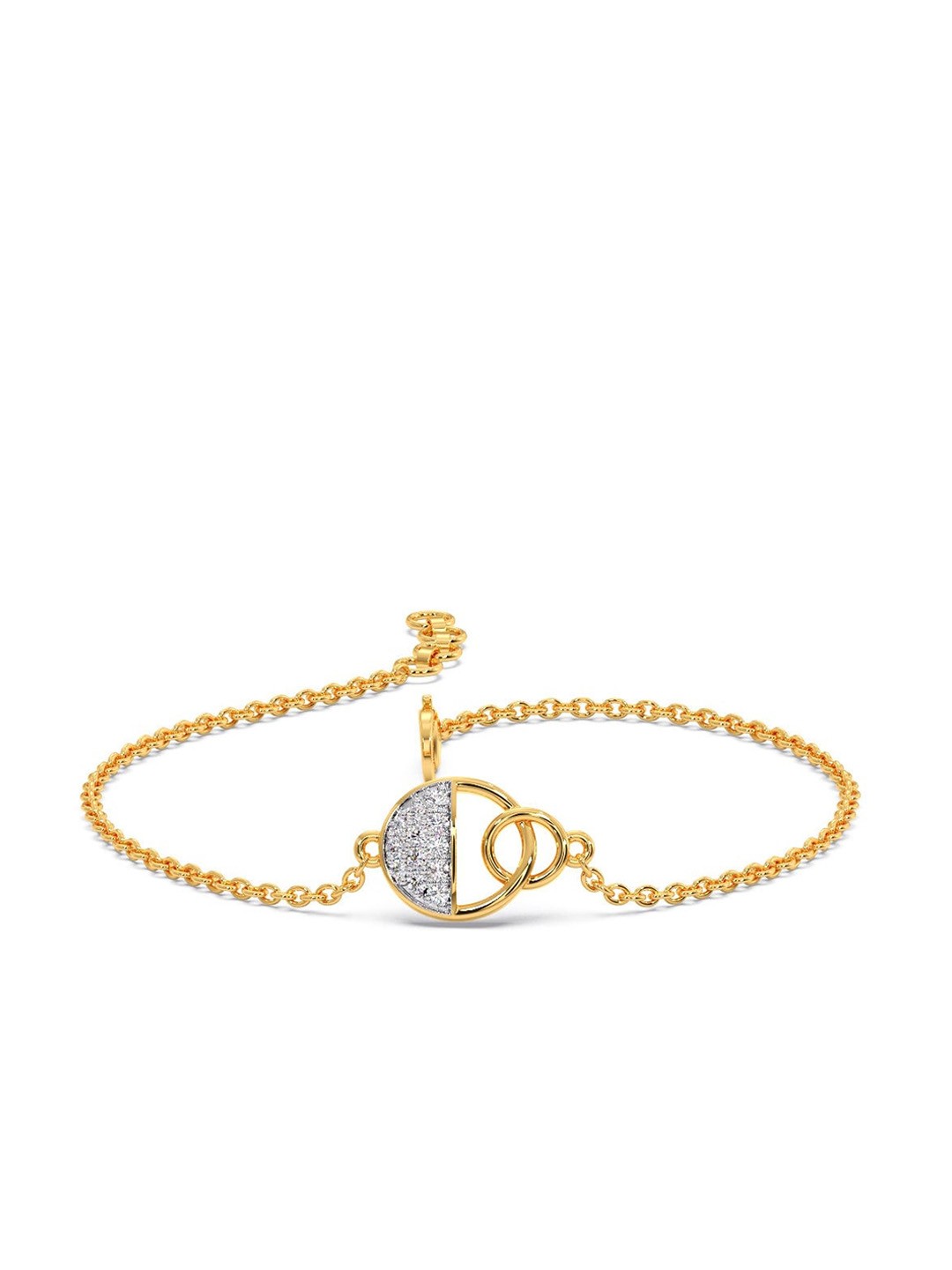 

CANDERE A KALYAN JEWELLERS COMPANY 18KT Gold Diamond Studded Bracelet-1.95gm