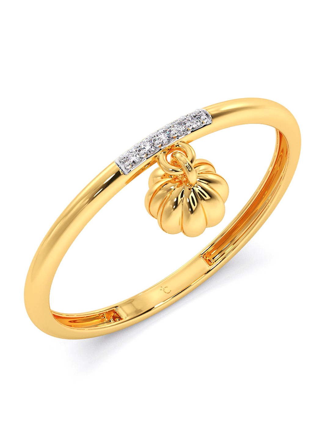 

CANDERE A KALYAN JEWELLERS COMPANY 18KT Gold Diamond Studded Ring-0.83gm