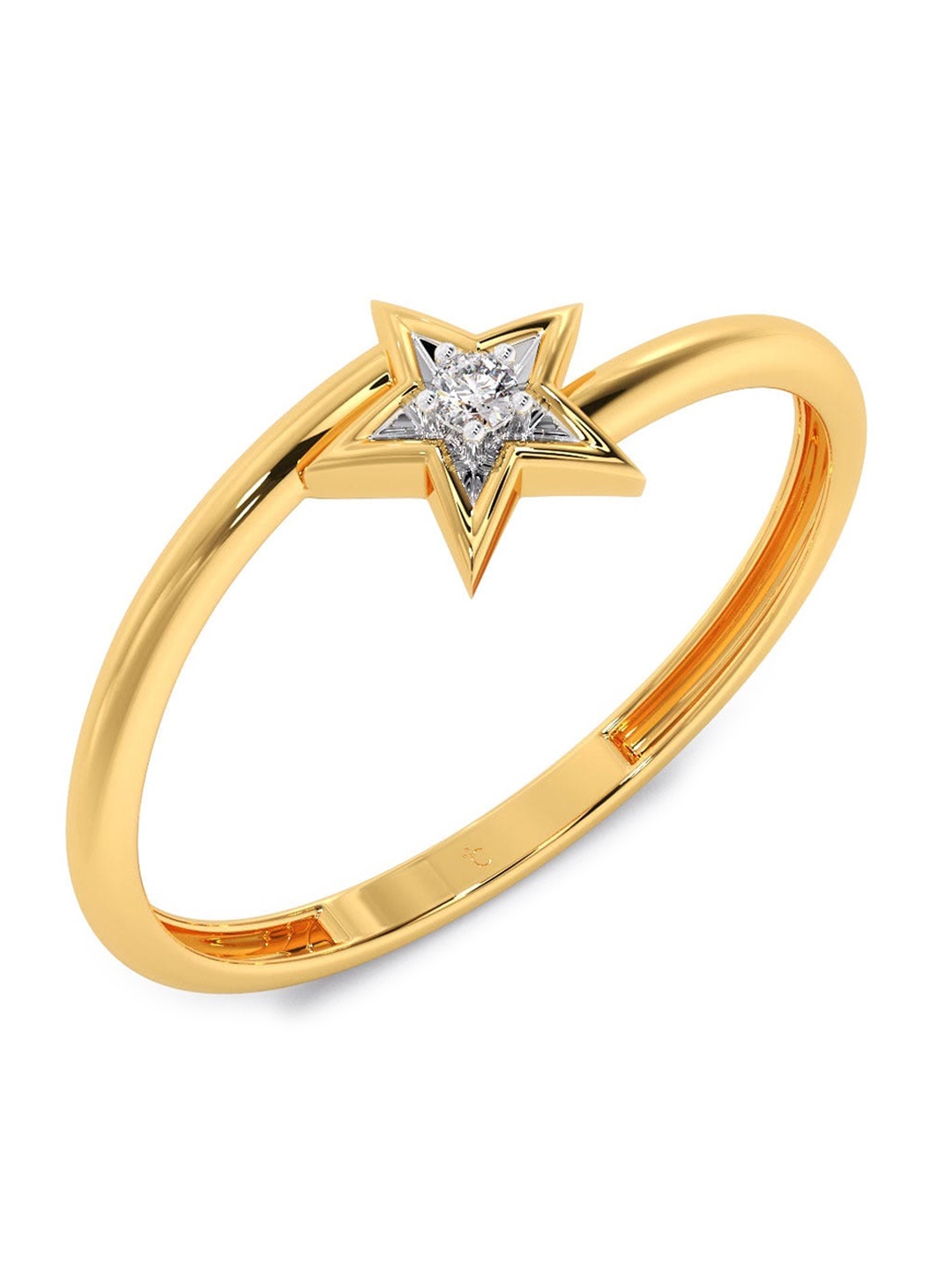 

CANDERE A KALYAN JEWELLERS COMPANY 18KT Gold Diamond Studded Ring-1.05 g