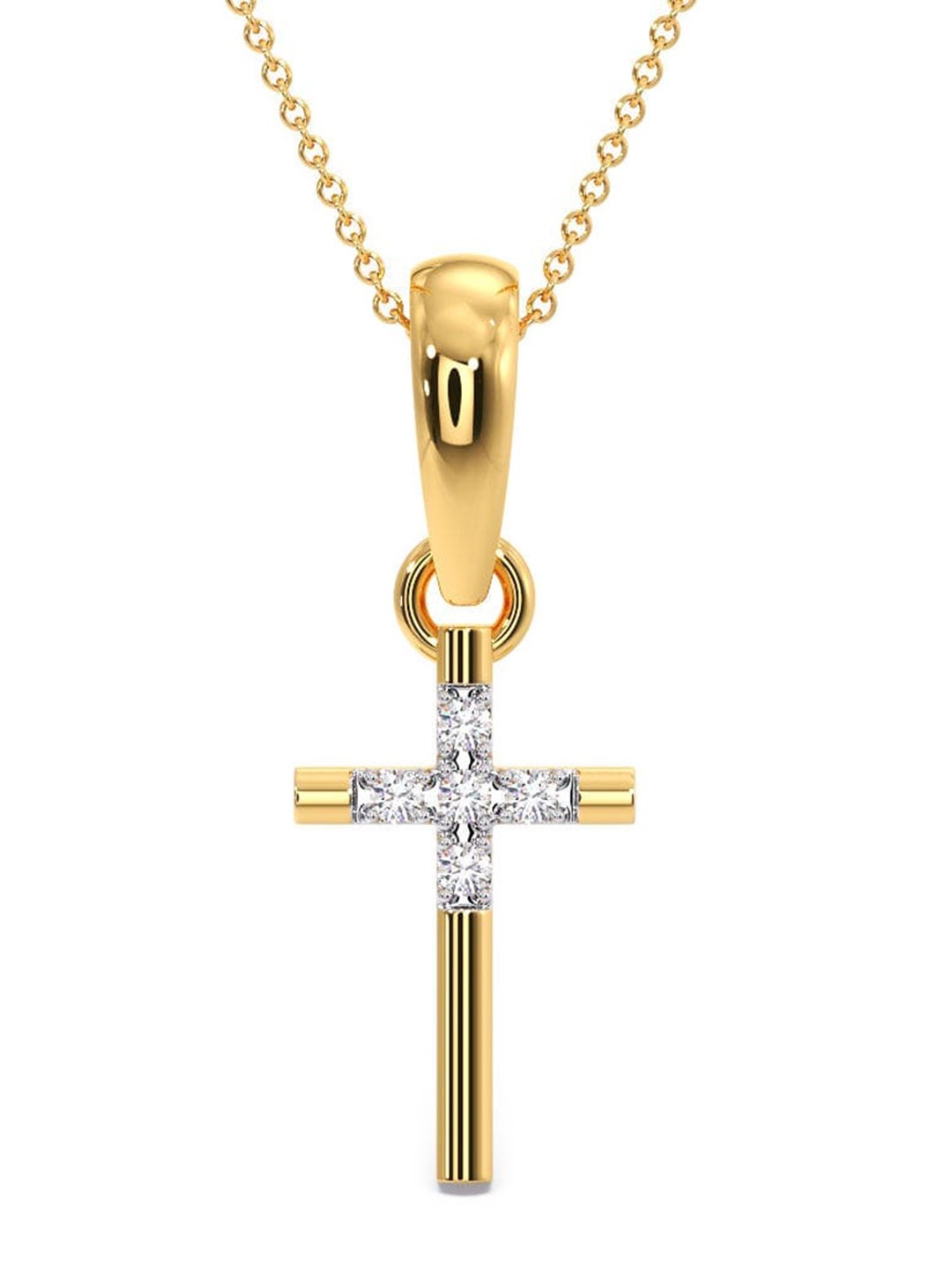 

CANDERE A KALYAN JEWELLERS COMPANY 18KT Gold Diamond Studded Pendant-0.59 g
