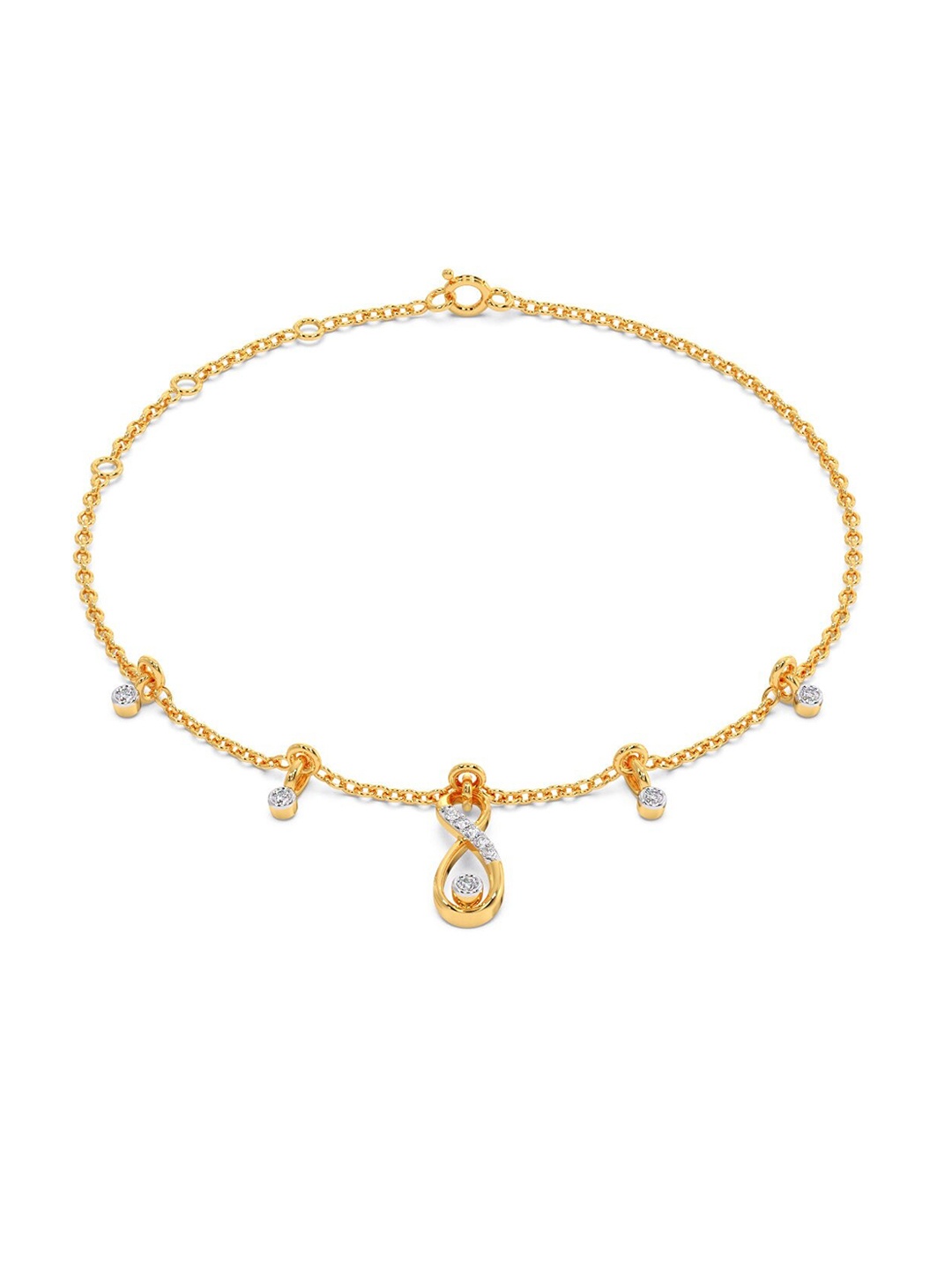 

CANDERE A KALYAN JEWELLERS COMPANY 14KT Gold Diamond Bracelet-1.65gm