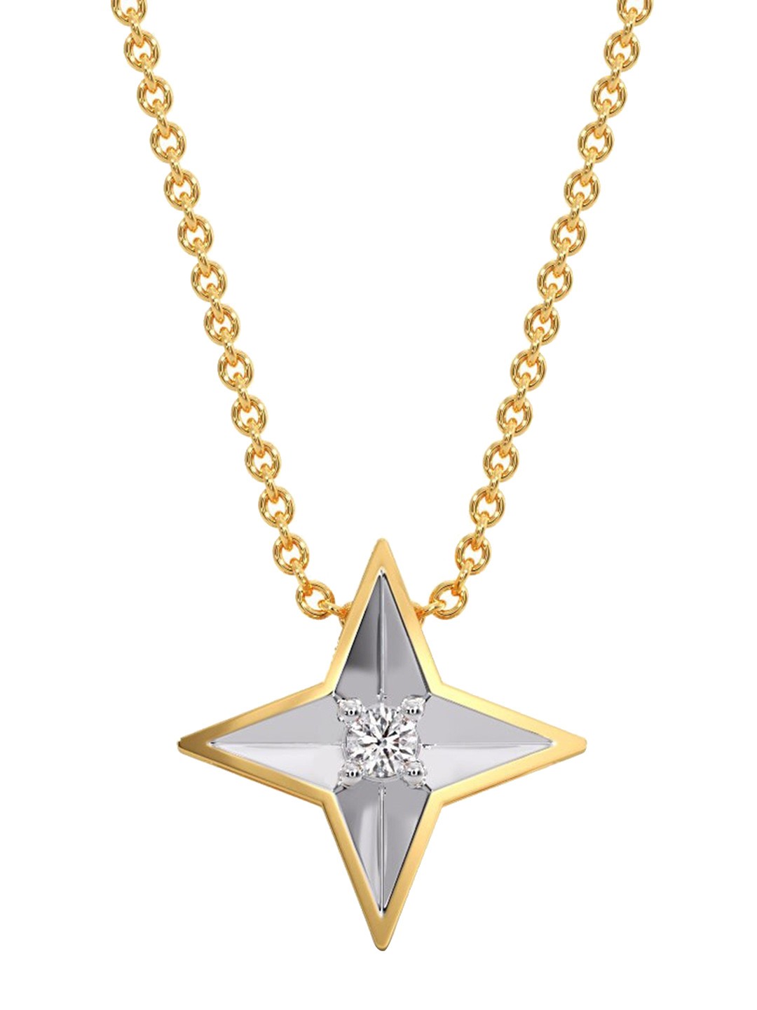 

CANDERE A KALYAN JEWELLERS COMPANY 14KT Gold Diamond Studded Pendant-0.47gm