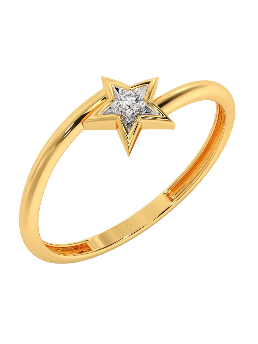 

CANDERE A KALYAN JEWELLERS COMPANY 14KT Gold Diamond Ring-0.86gm