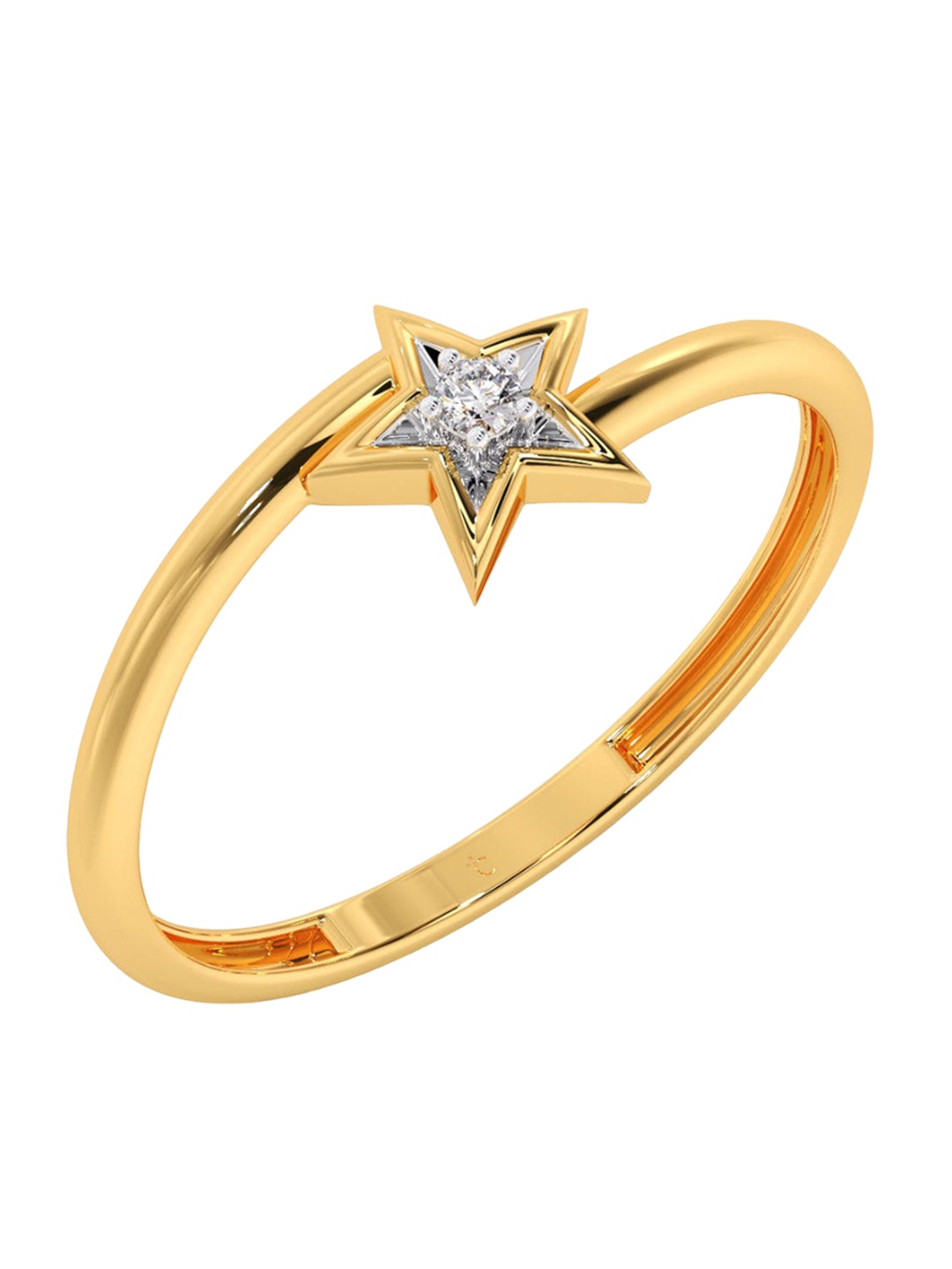 

CANDERE A KALYAN JEWELLERS COMPANY 14KT Gold Diamond Ring-0.83gm