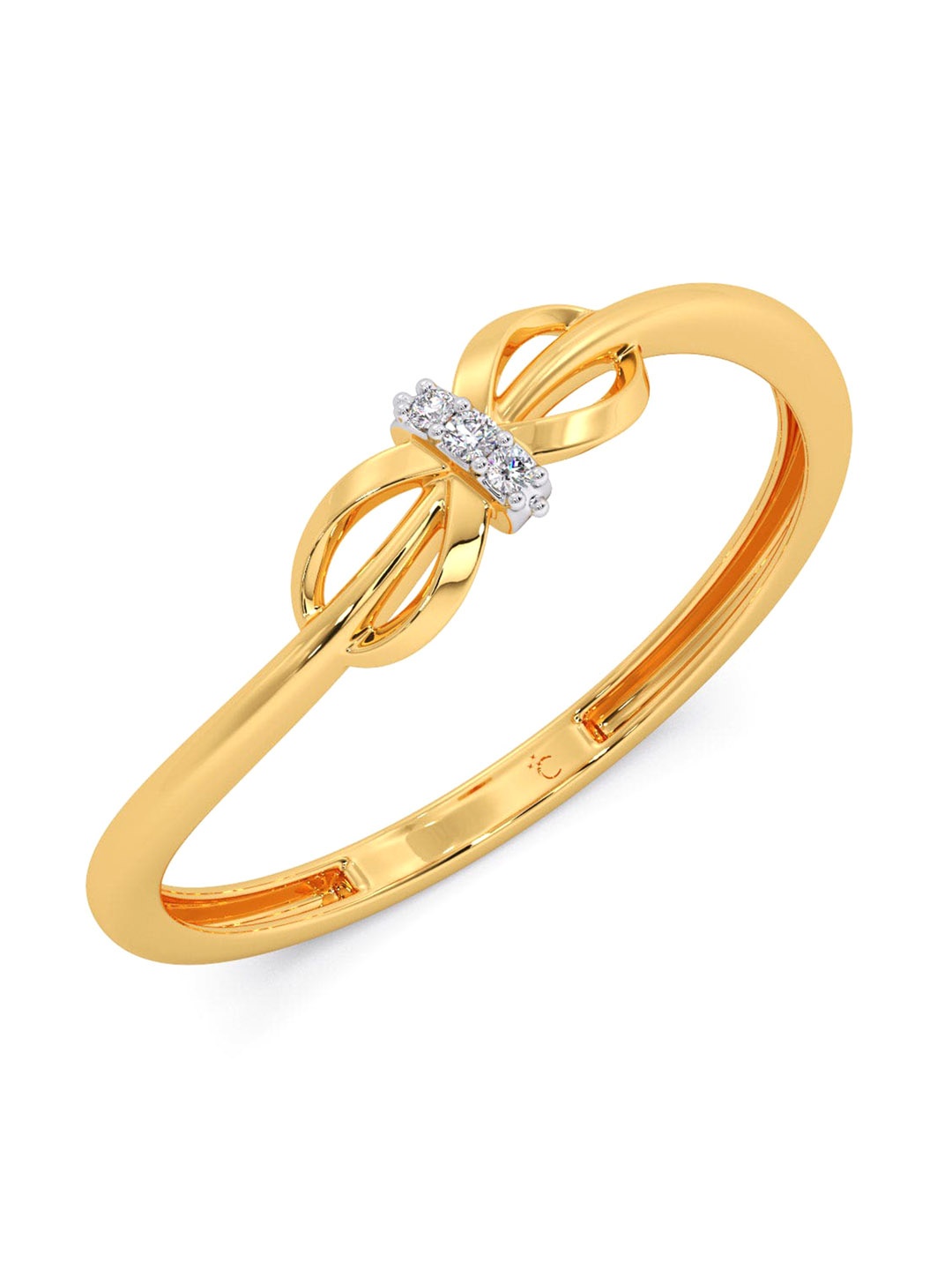 

CANDERE A KALYAN JEWELLERS COMPANY 18KT Gold Diamond Studded Ring-0.93 g