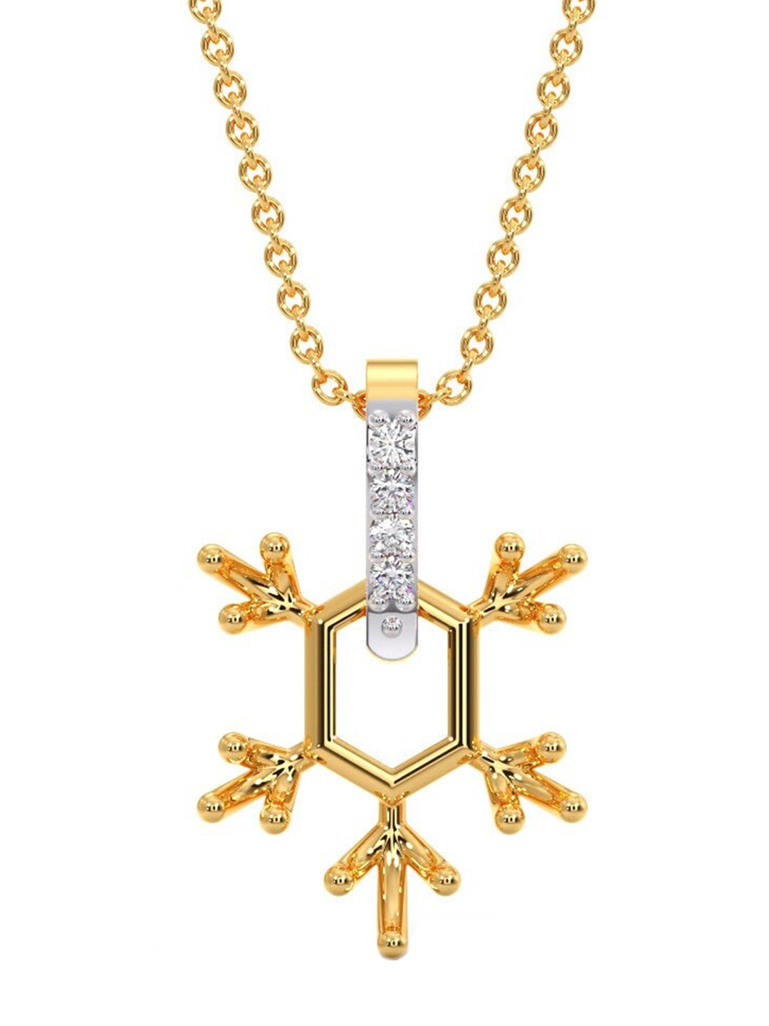 

CANDERE A KALYAN JEWELLERS COMPANY 18KT Gold Diamond Studded Pendant-0.55gm