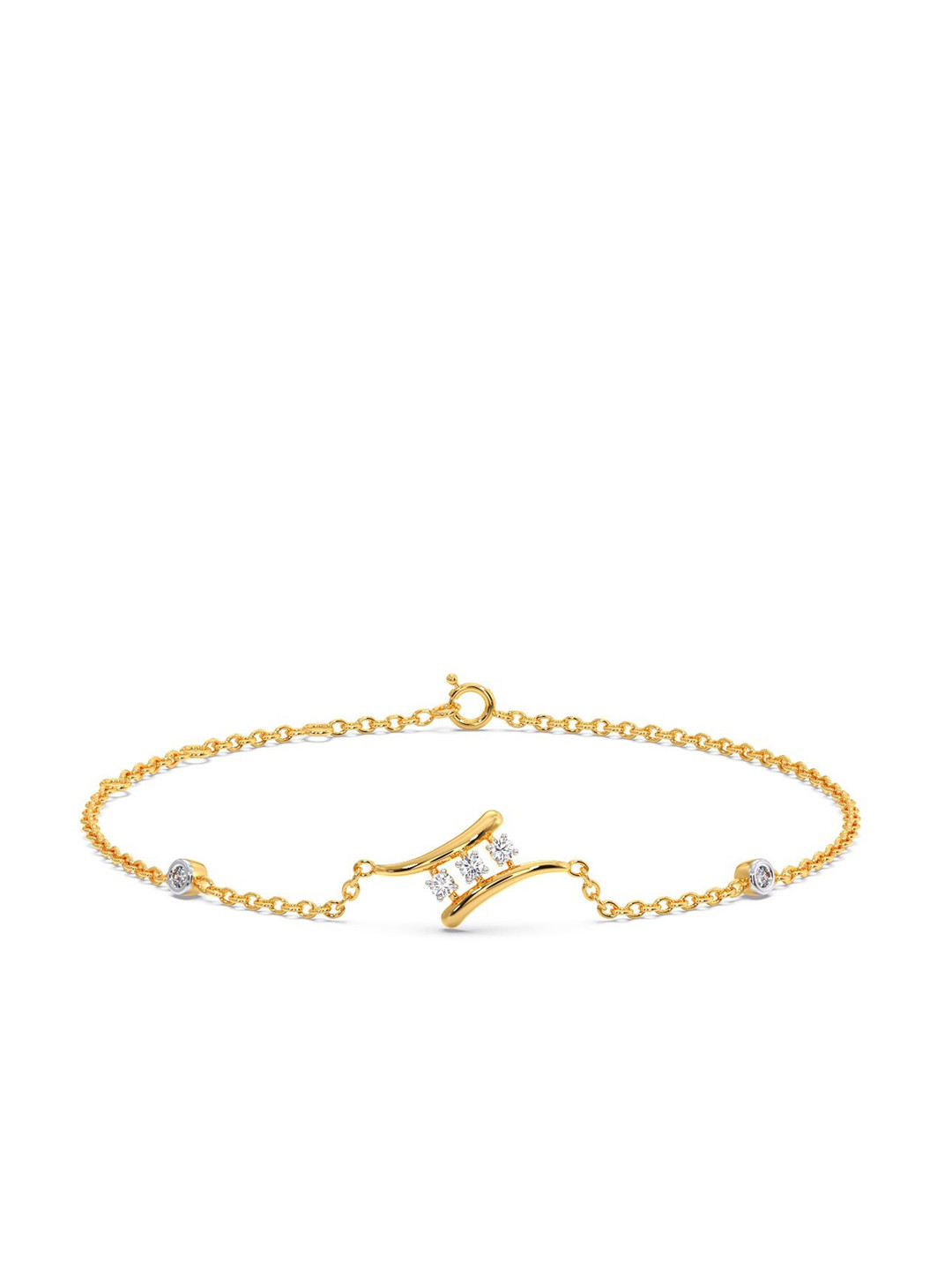 

CANDERE A KALYAN JEWELLERS COMPANY 14KT Gold Diamond Studded Bracelet-1.58gm