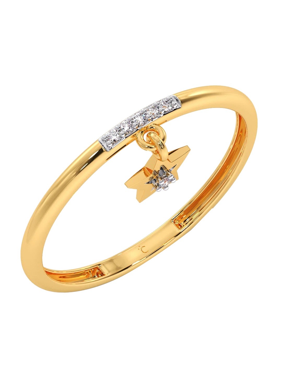 

CANDERE A KALYAN JEWELLERS COMPANY 18KT Gold Diamond Studded Ring-1 g