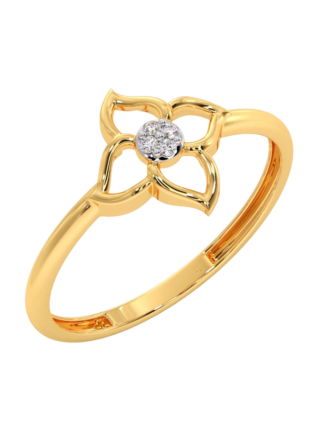 

CANDERE A KALYAN JEWELLERS COMPANY 18KT Gold Diamond Studded Ring-0.85 g