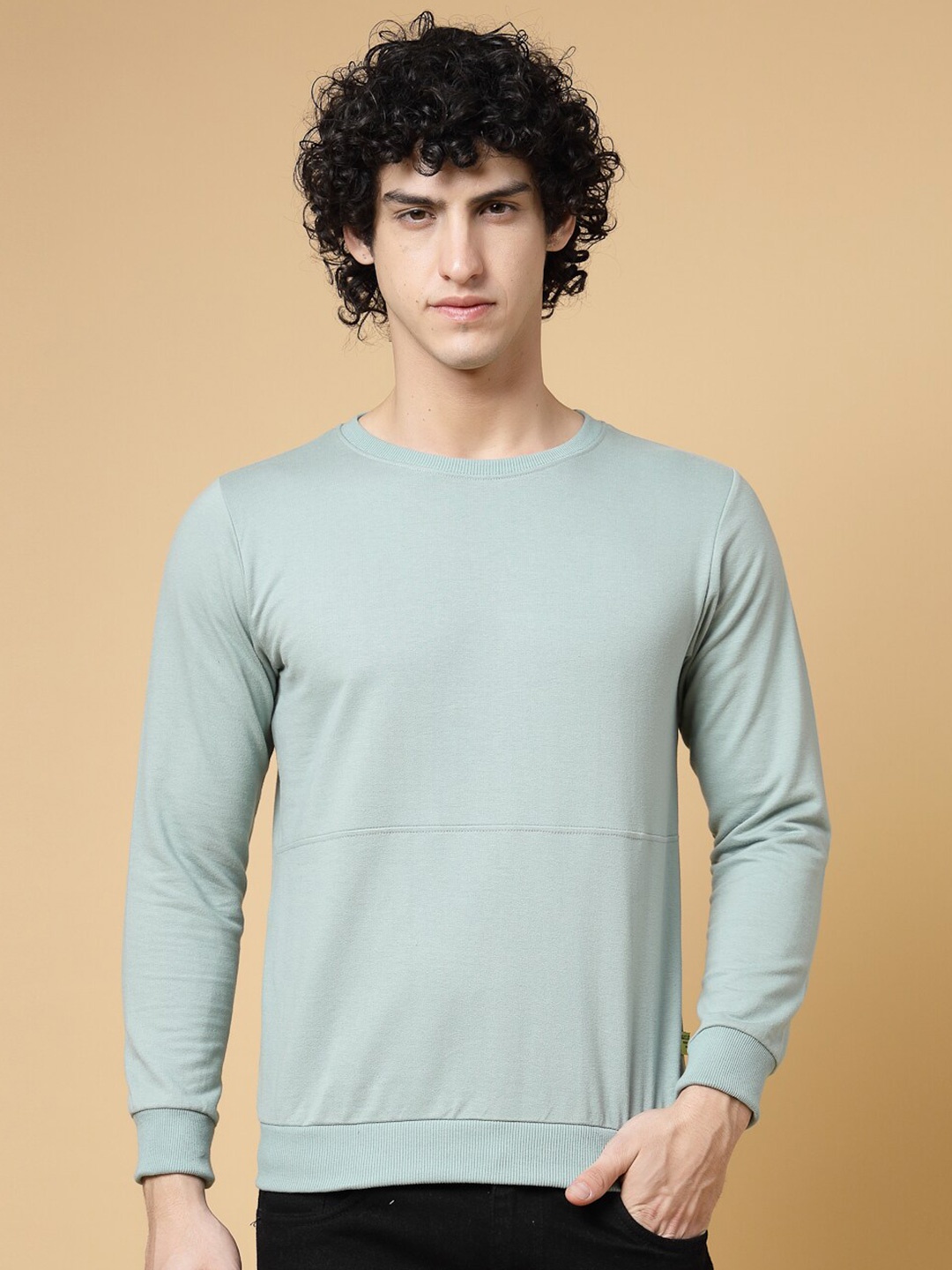 

Rigo Round Neck Cotton Pullover Sweatshirt, Green