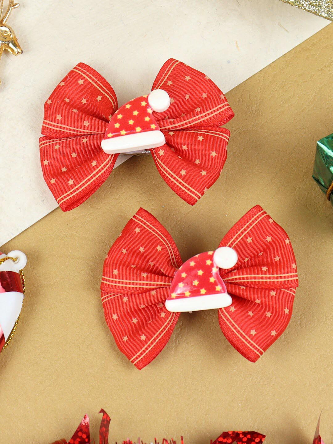 

Asthetika Kids Girls Set Of 2 Embellished Alligator Hair Clip, Red