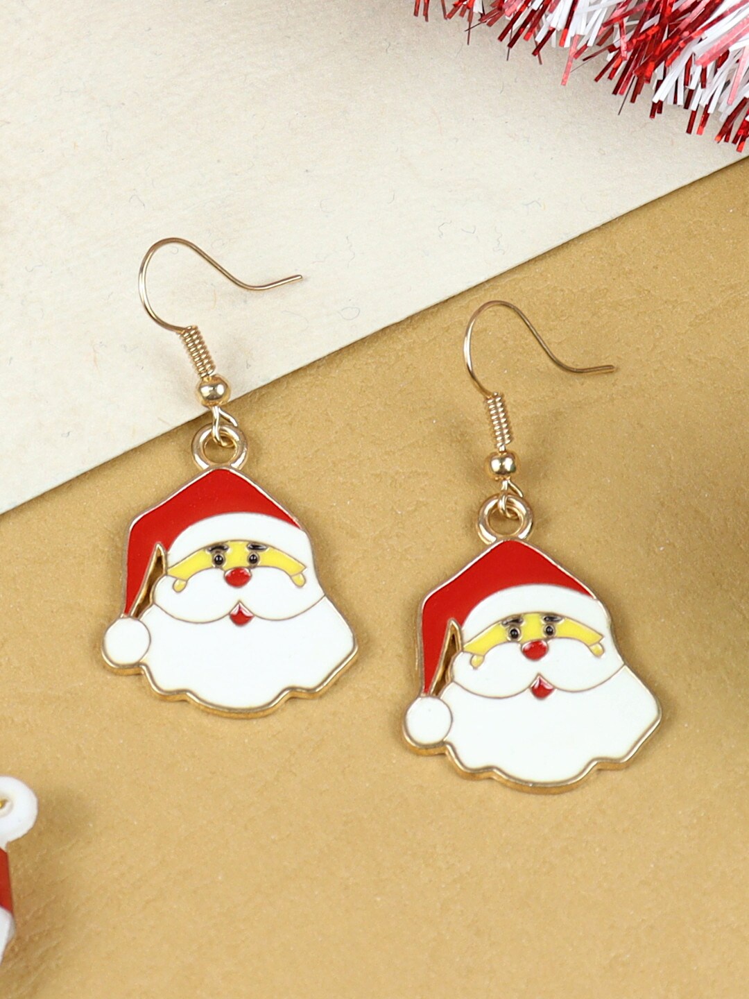 

Asthetika Kids Girls Gold-Plated Santa Claus Contemporary Drop Earrings, Red
