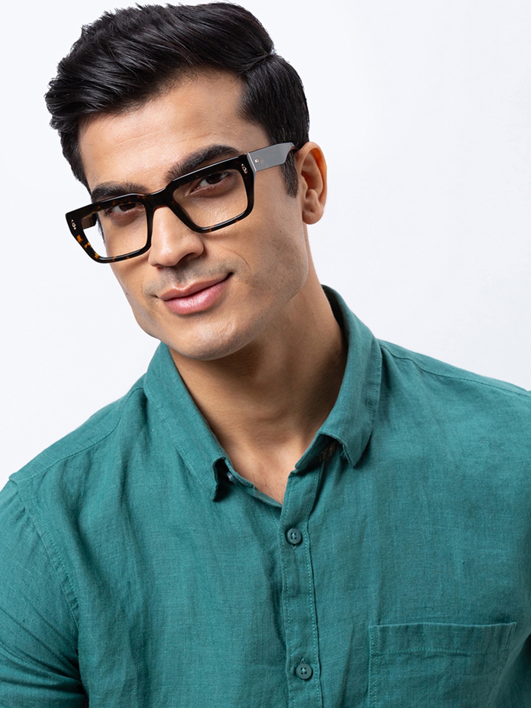 

Shisen Fox HABIKI DARK HAVANA Unisex Eyeglass 53, Brown