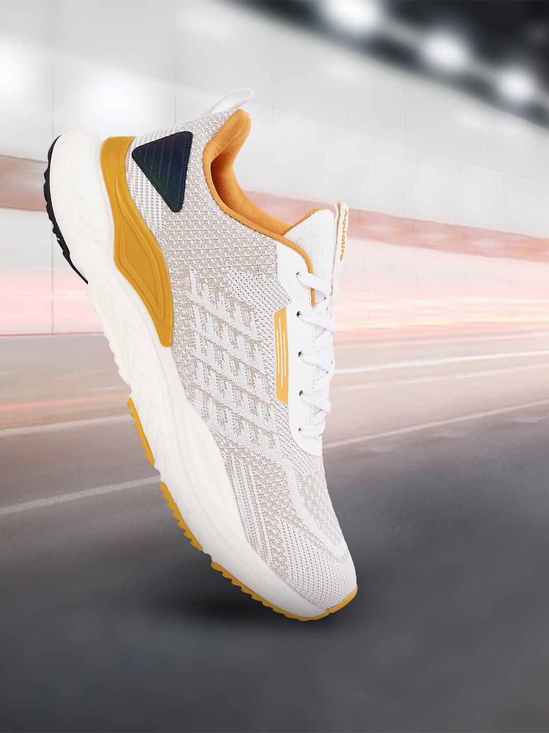 

Aqualite Men Mesh Feather Weight Running Shoes, Mustard