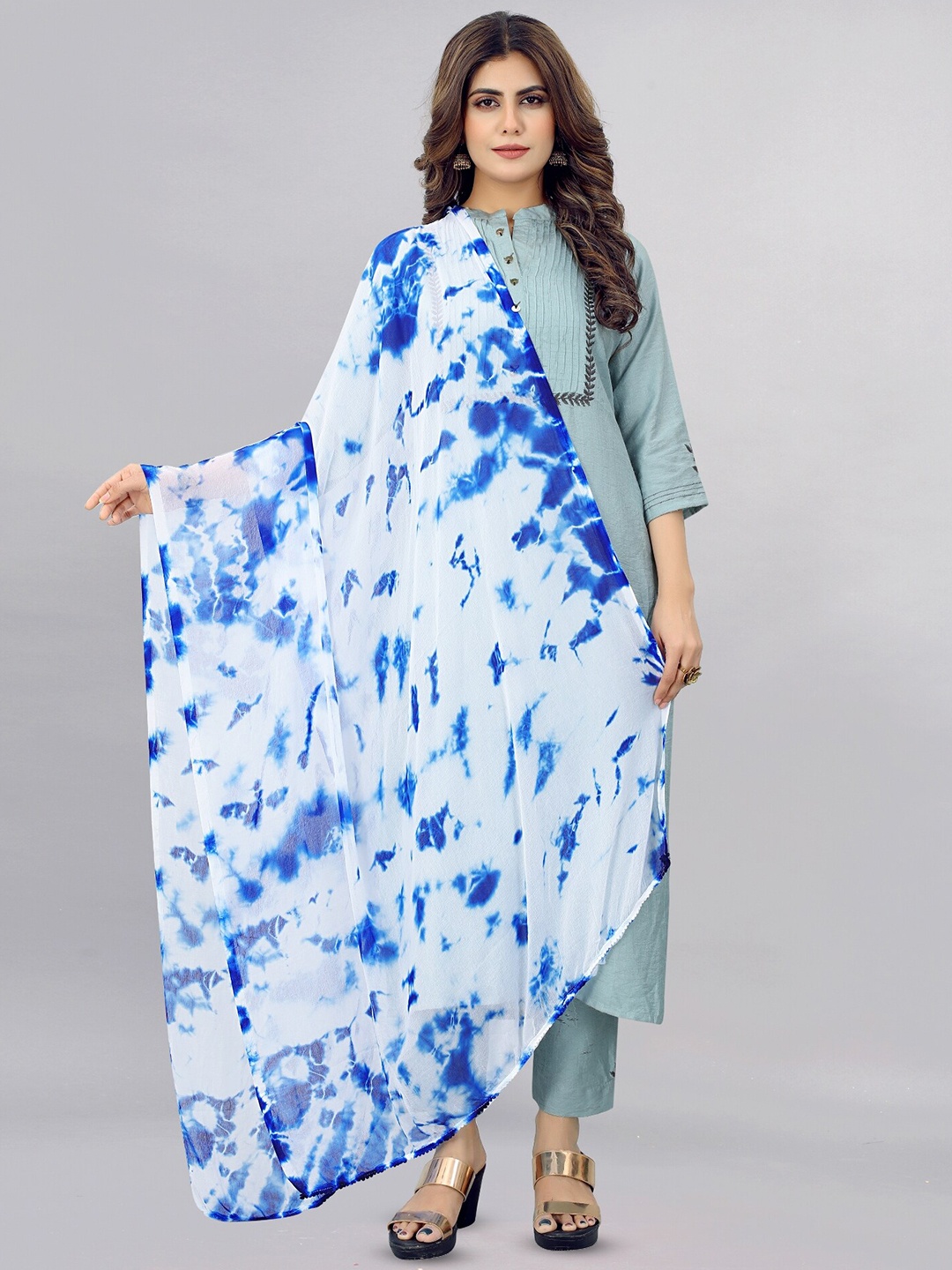 

BAESD Abstract Printed Dupatta, Blue