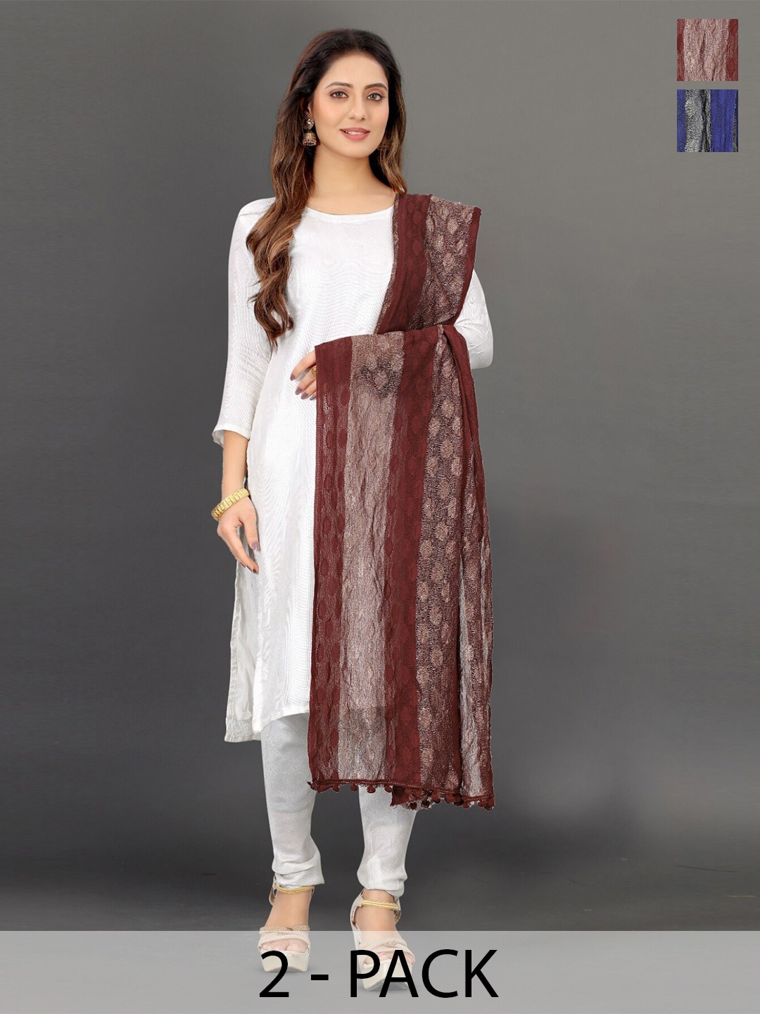 

BAESD Brown Printed Dupatta