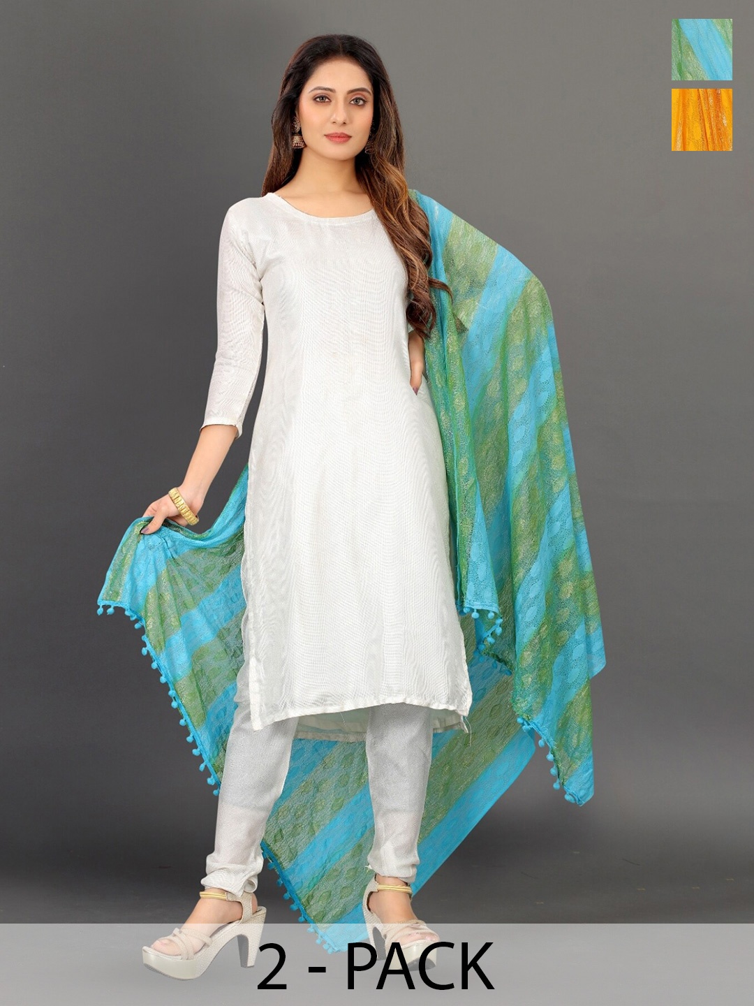 

BAESD Turquoise Blue Printed Dupatta