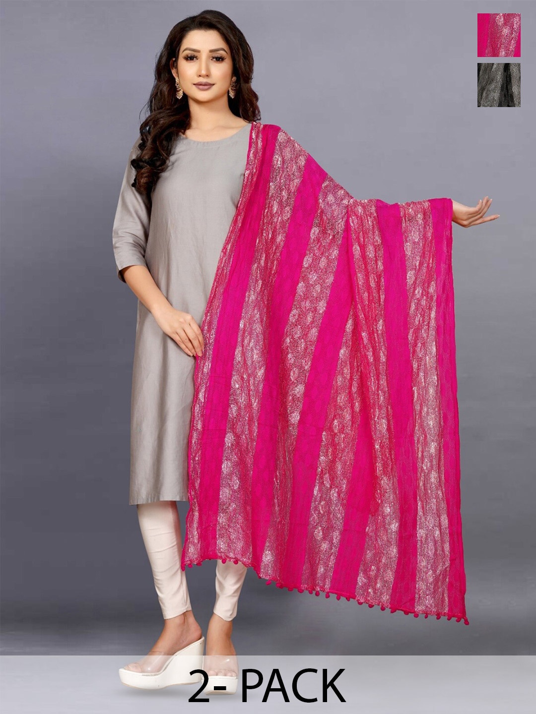 

BAESD Pink Printed Dupatta