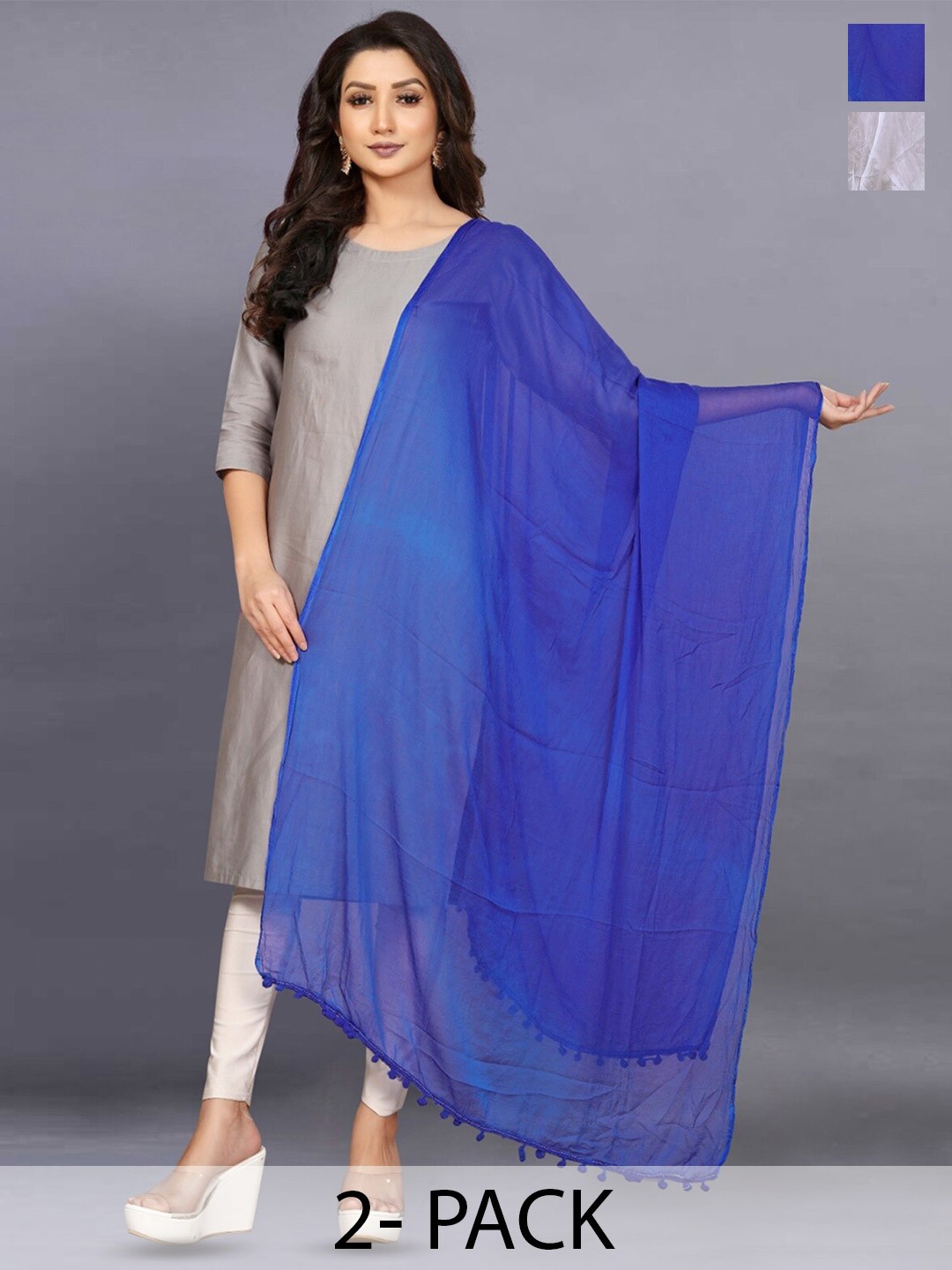 

BAESD White Printed Dupatta