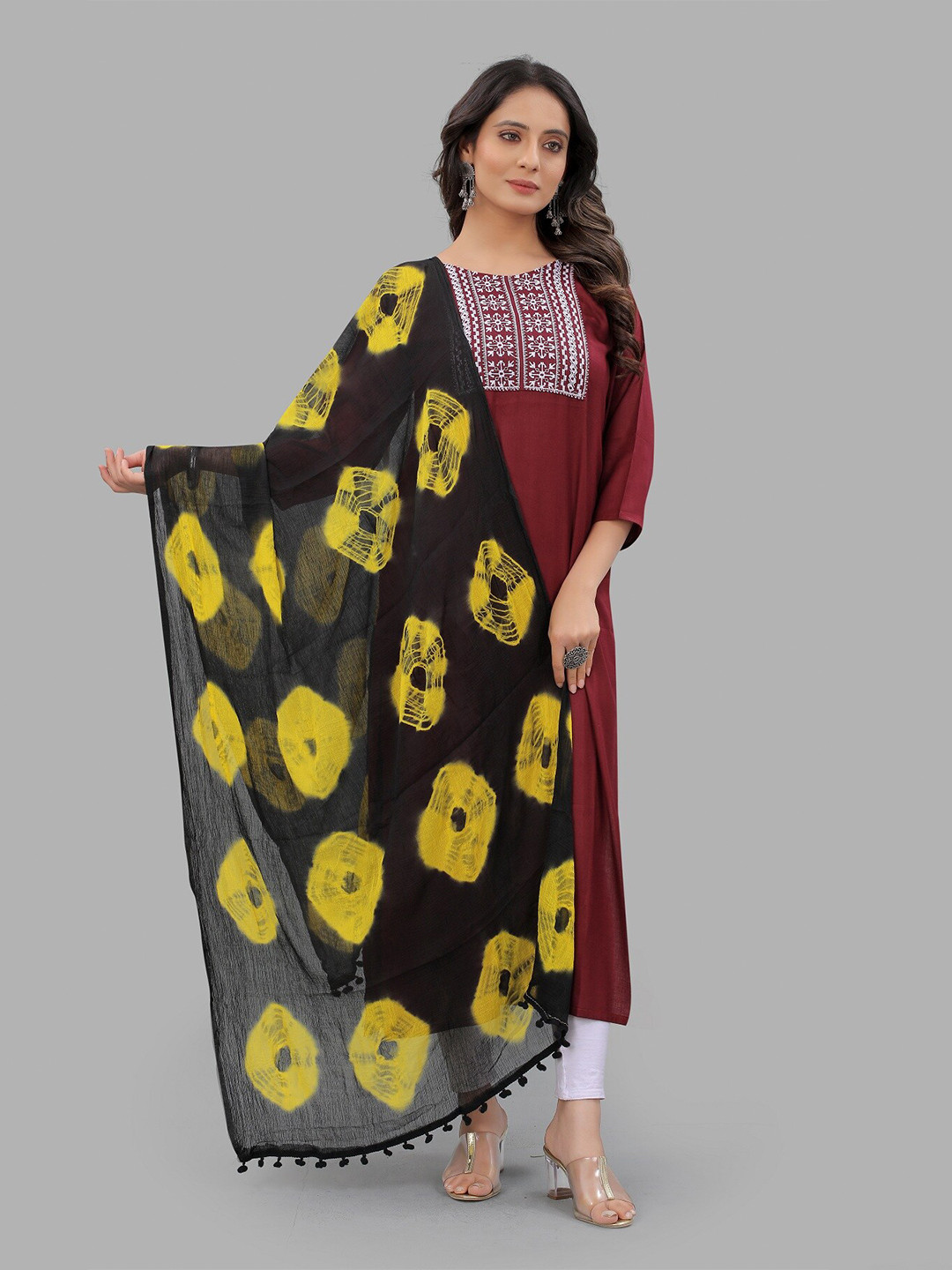 

BAESD Bandhani Printed Dupatta, Yellow