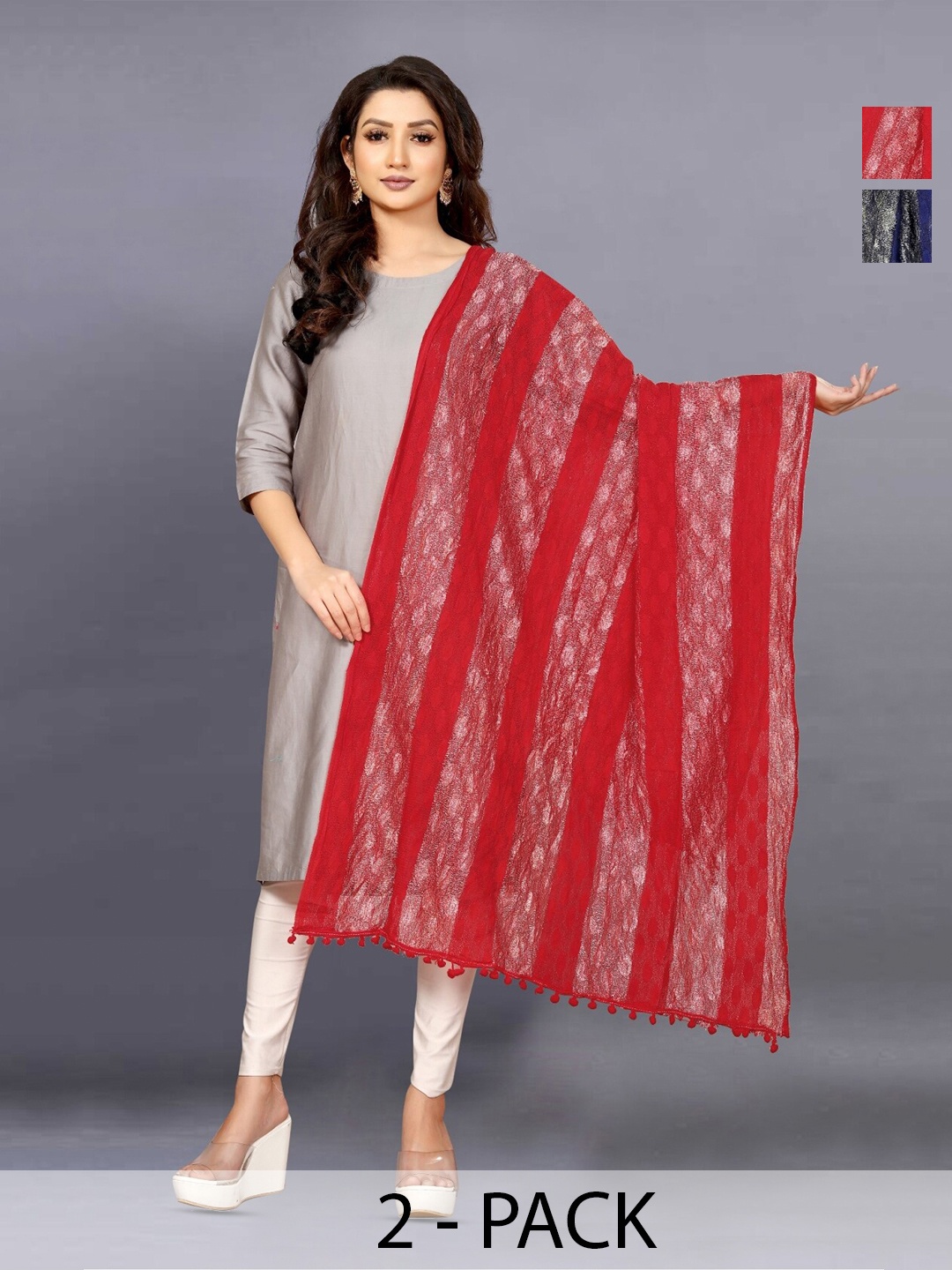 

BAESD Red Printed Dupatta
