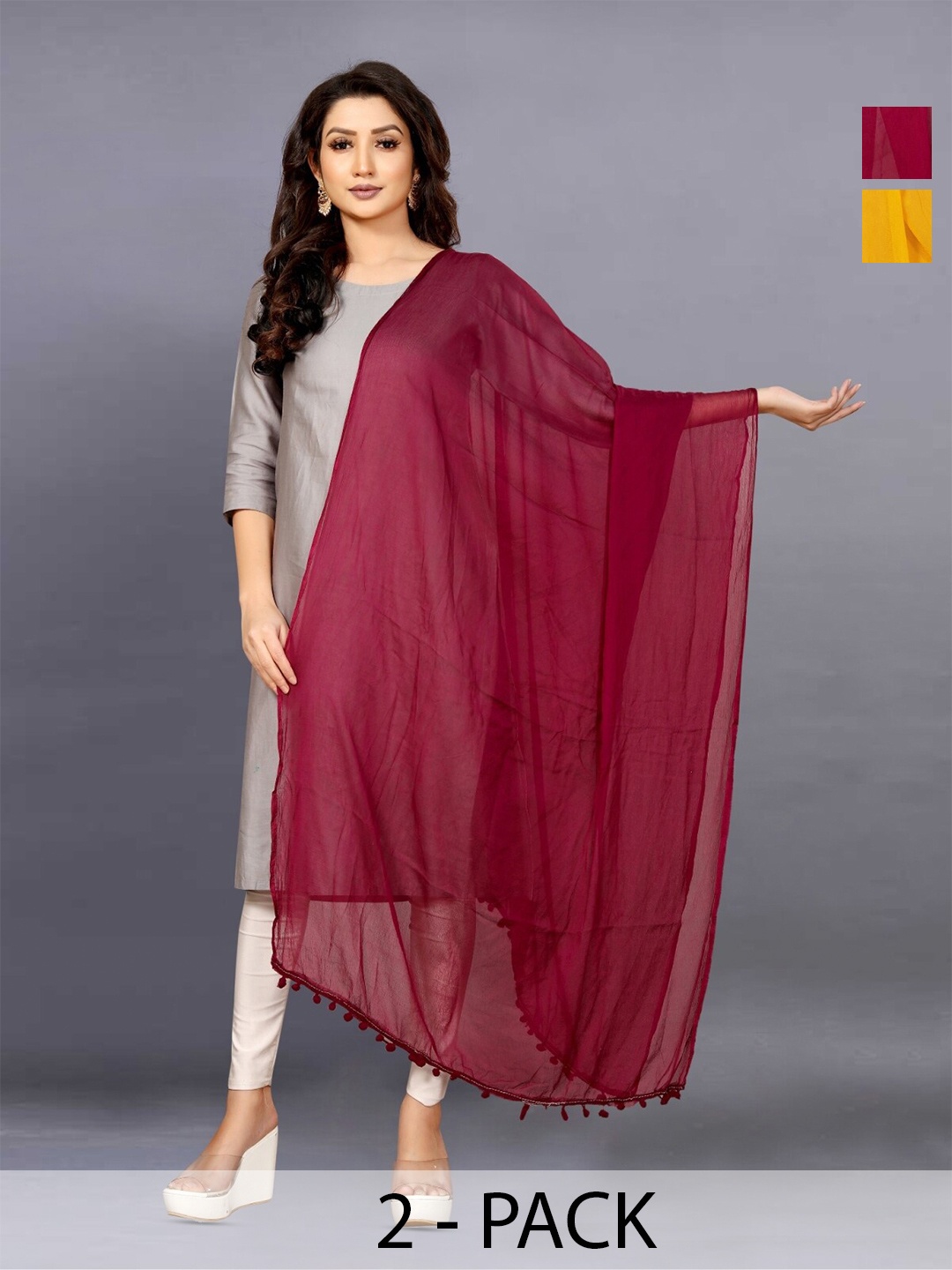 

BAESD Yellow Printed Dupatta